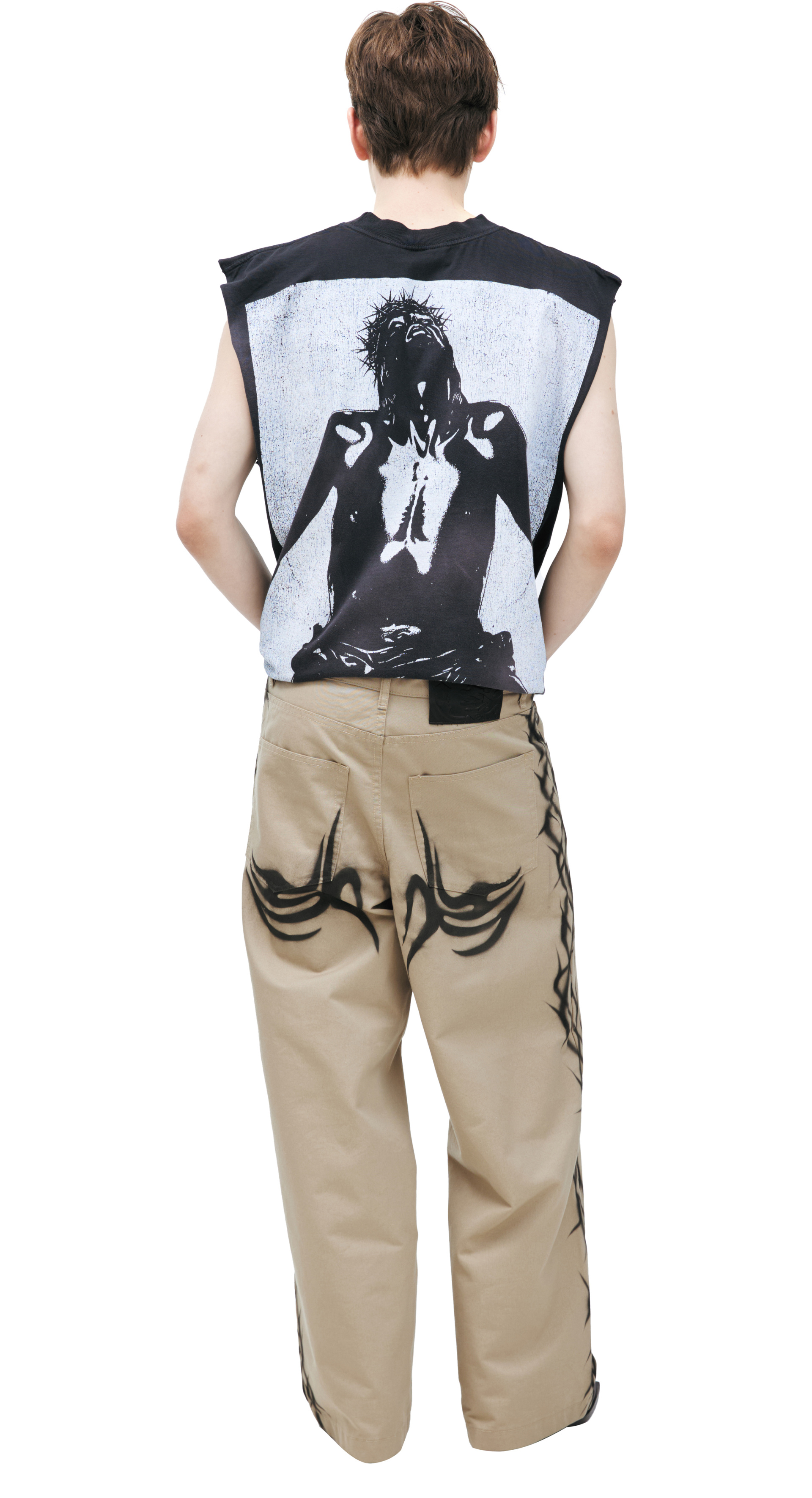 Hellstar Beige printed trousers
