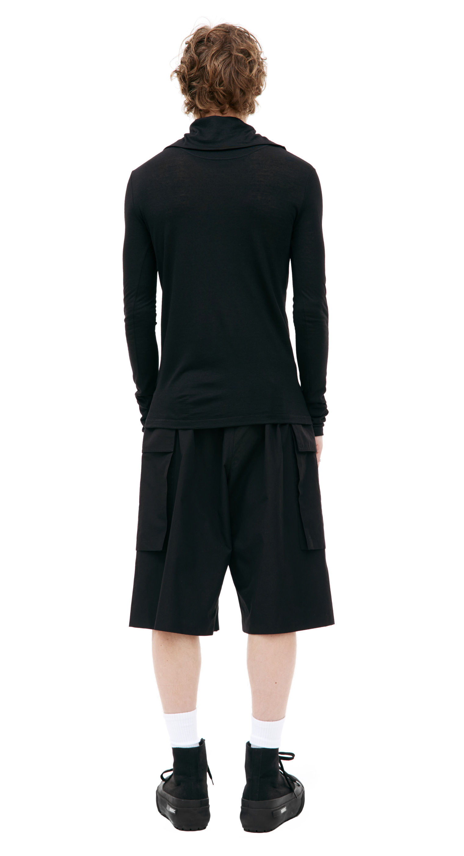 Jil Sander Black wool zip up turtleneck