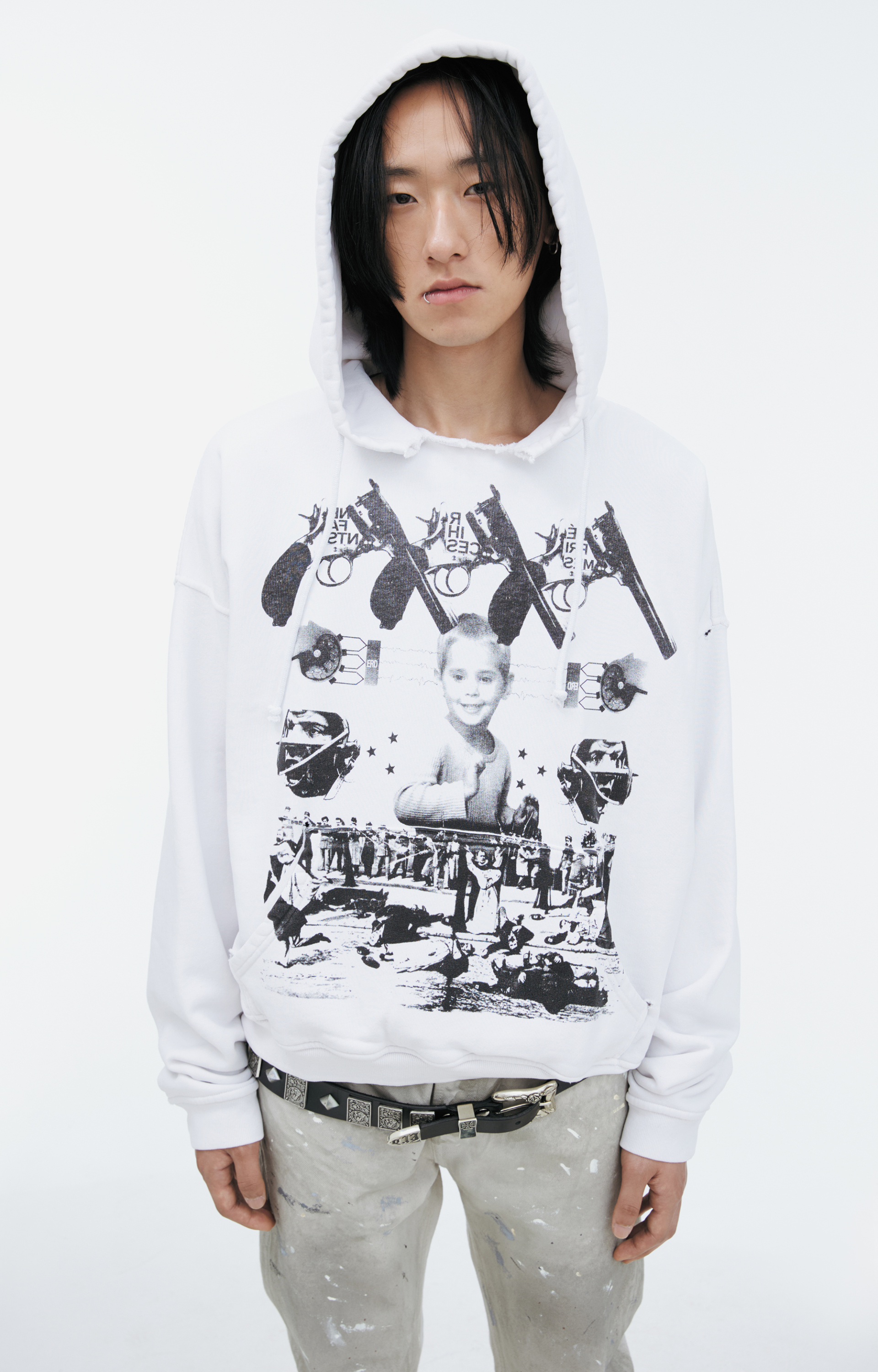 Enfants Riches Déprimés White print hoodie
