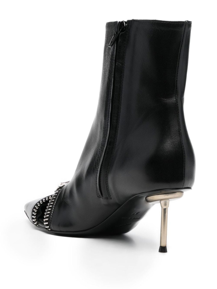 Coperni Zip Ankle Black Leather Boot