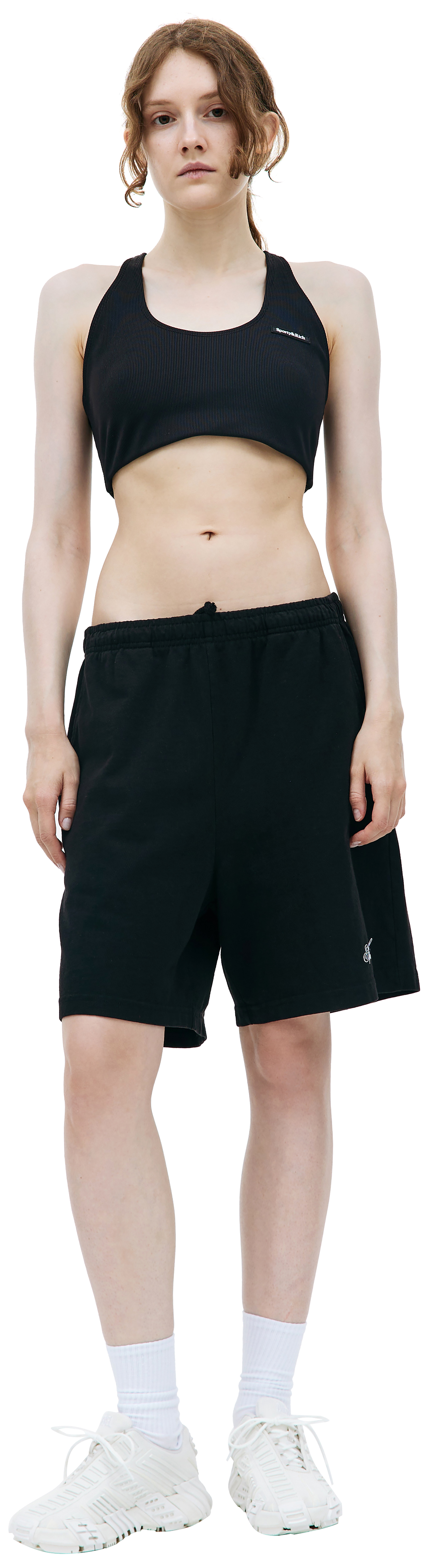 SPORTY & RICH Black Cursive shorts