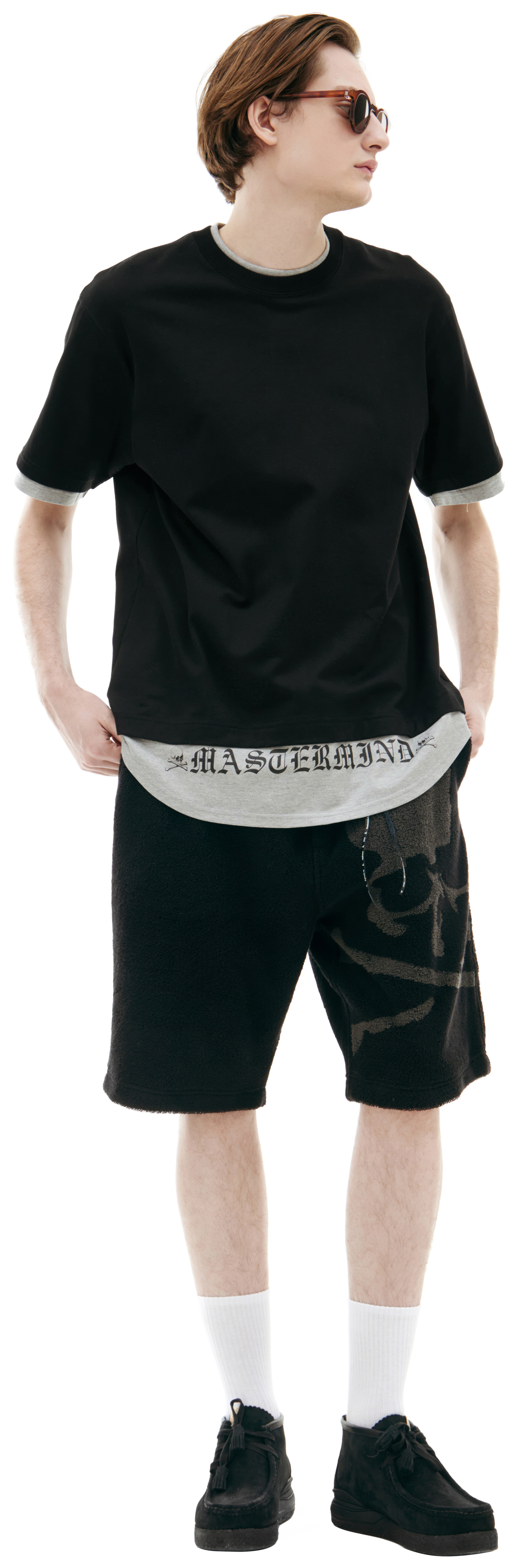 Mastermind WORLD Double-layer logo t-shirt