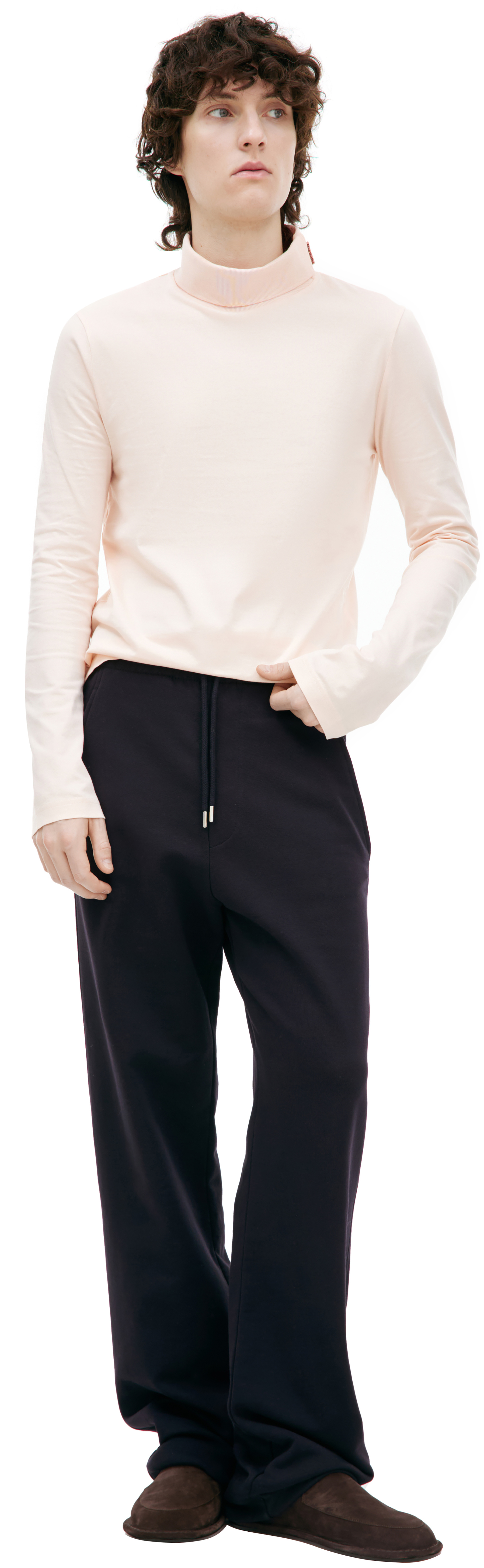 Dries Van Noten Navy blue cotton trousers