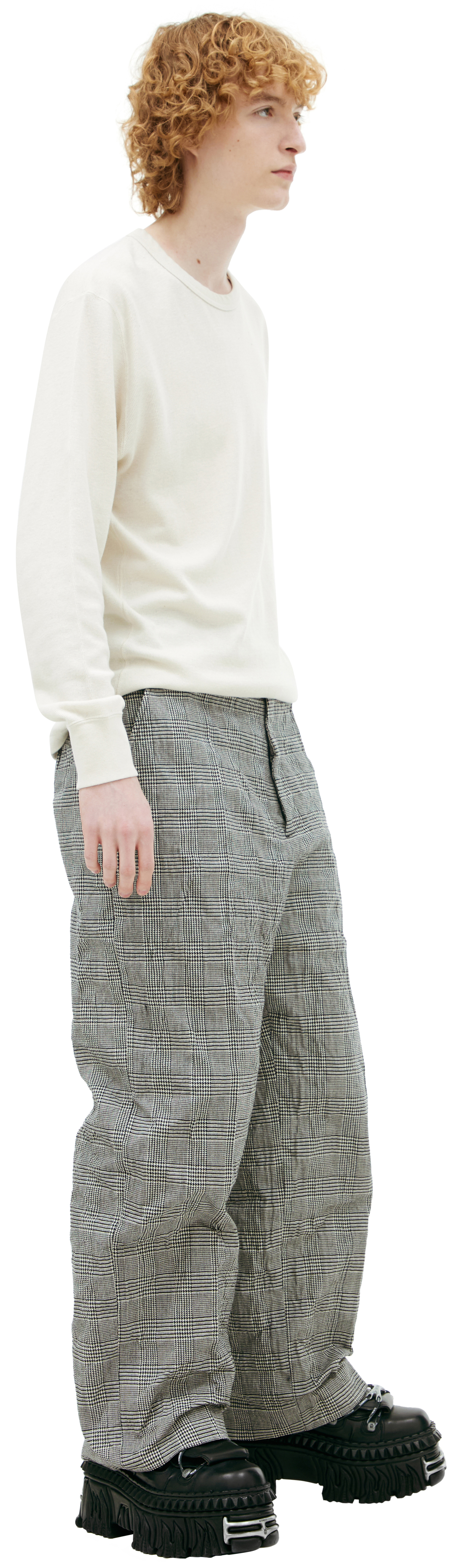 VETEMENTS Grey plaid trousers