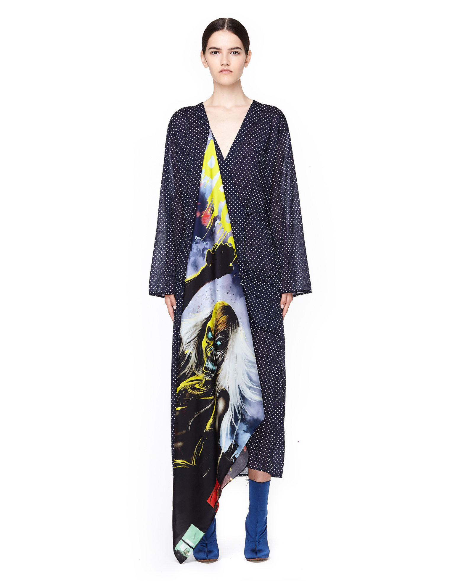 VETEMENTS Платье в горошек с шелковым шарфом