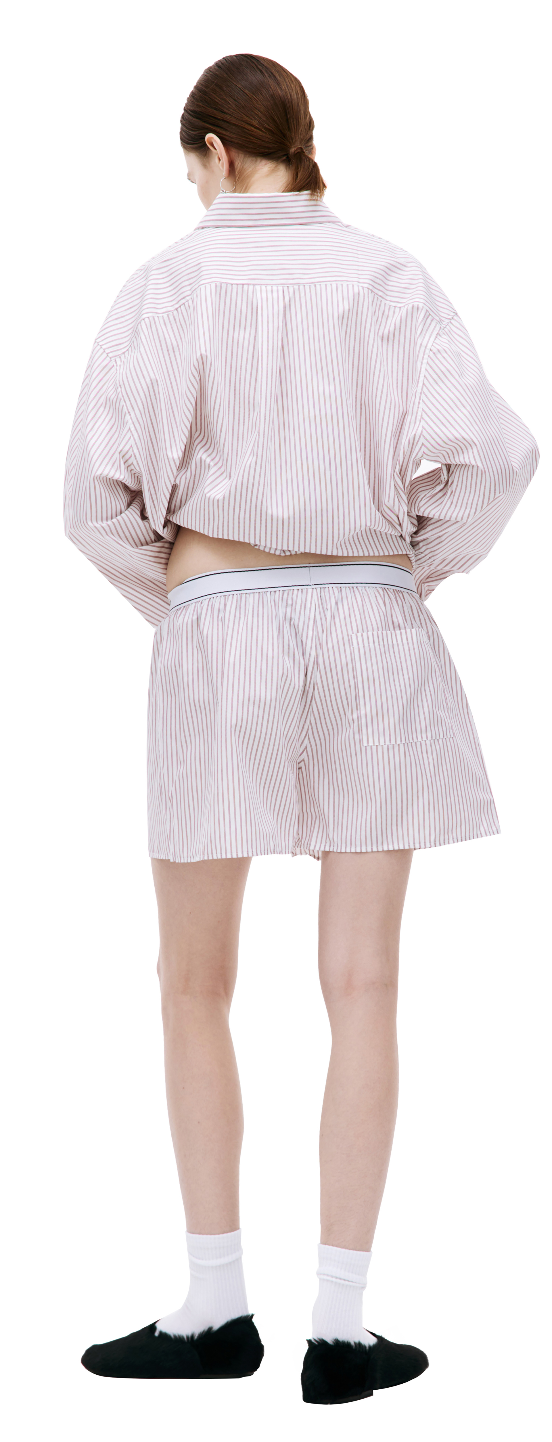 SPORTY & RICH Striped cotton shorts