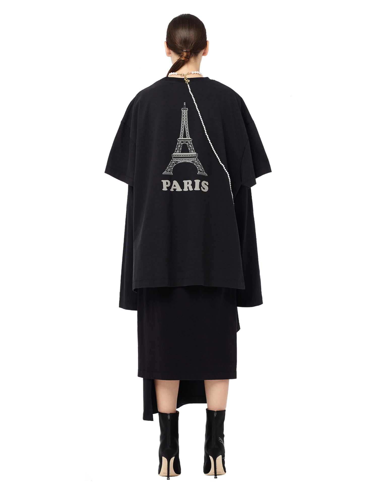 VETEMENTS Printed Cotton Layered T-shirt Dress