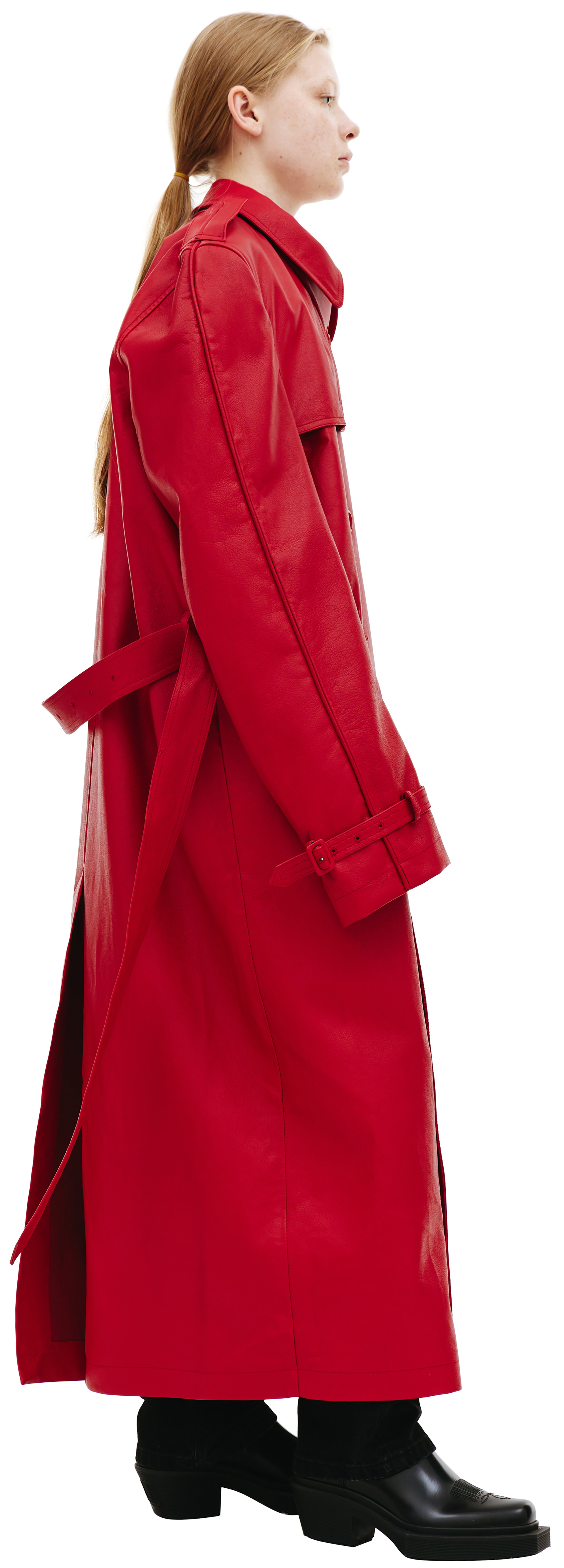 VTMNTS Red leather trench