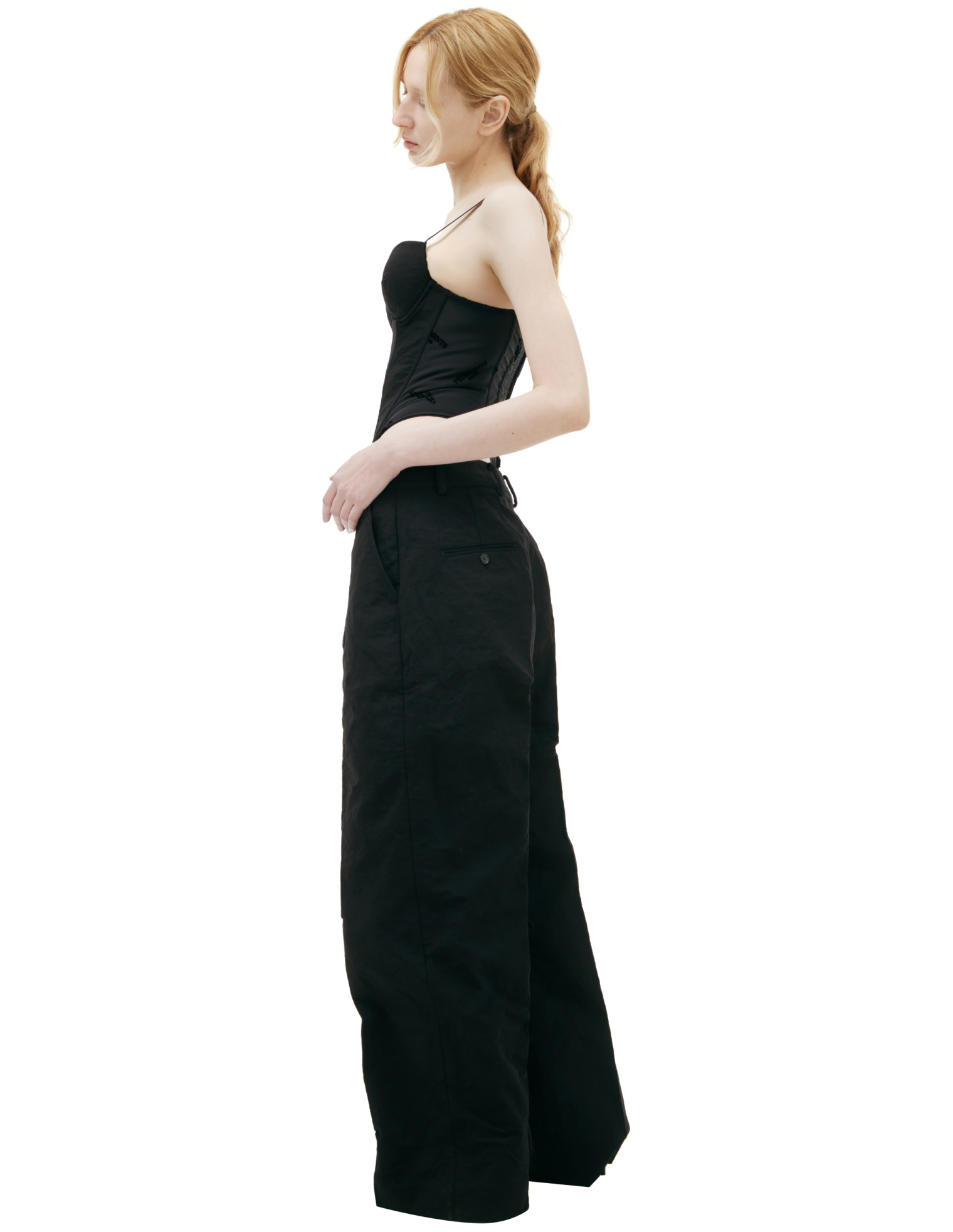 VETEMENTS Корсет-WA66TO100B прозрачный сзади, пушап, черн