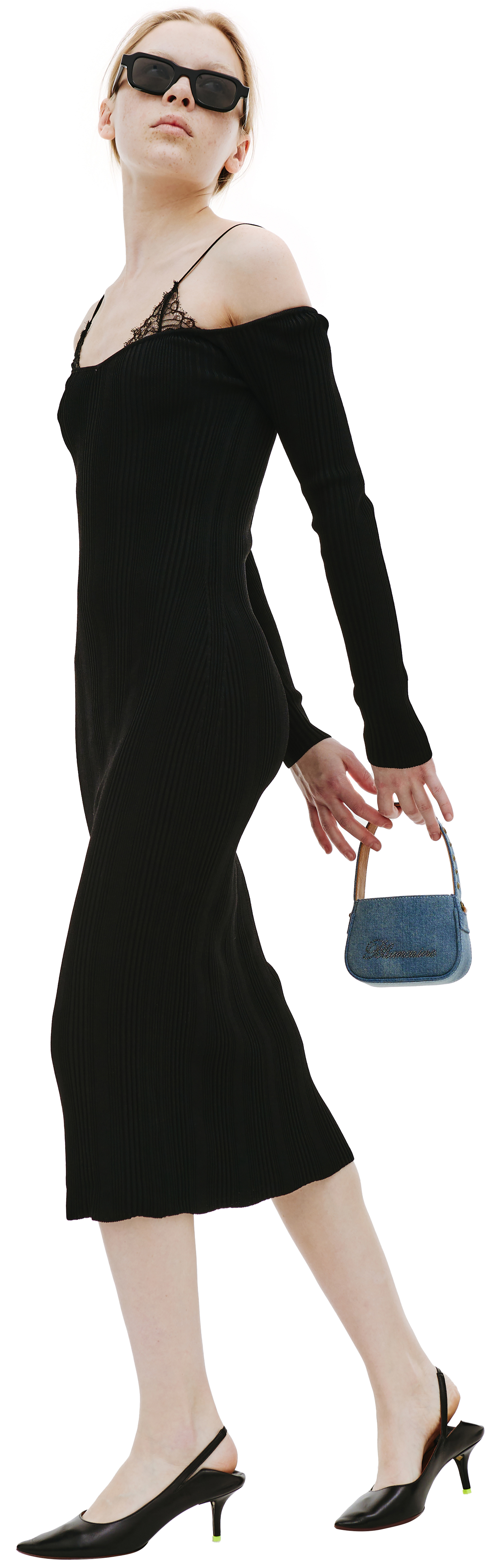 Blumarine Knit dress with lace