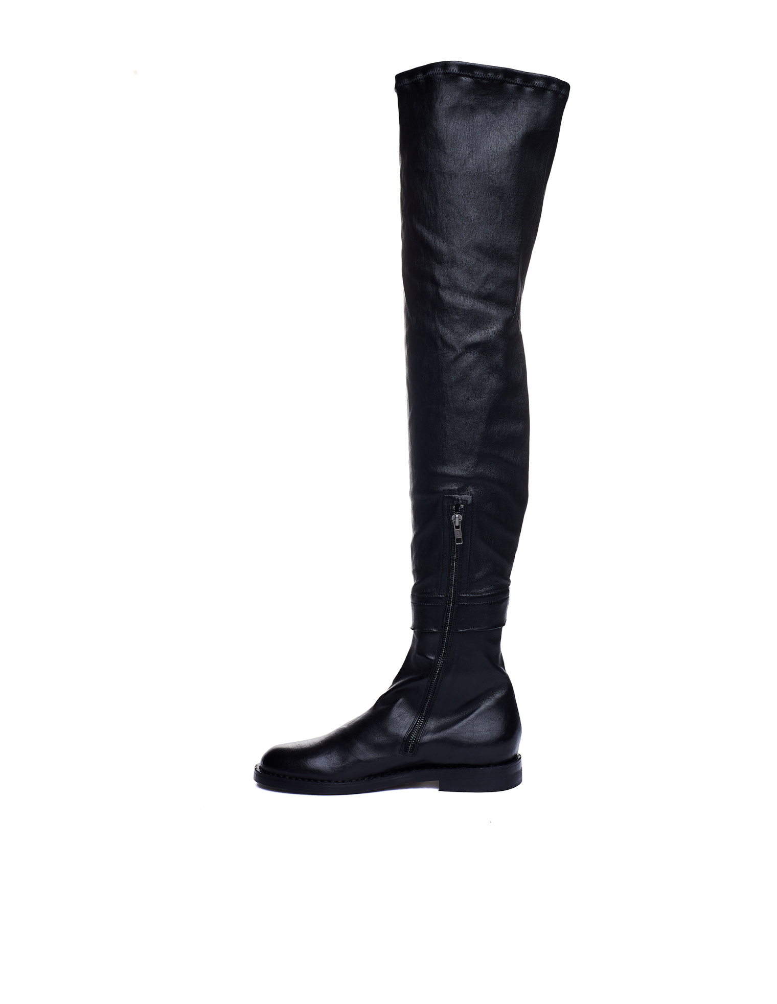 Ann Demeulemeester Black Thigh-high Leather Boots