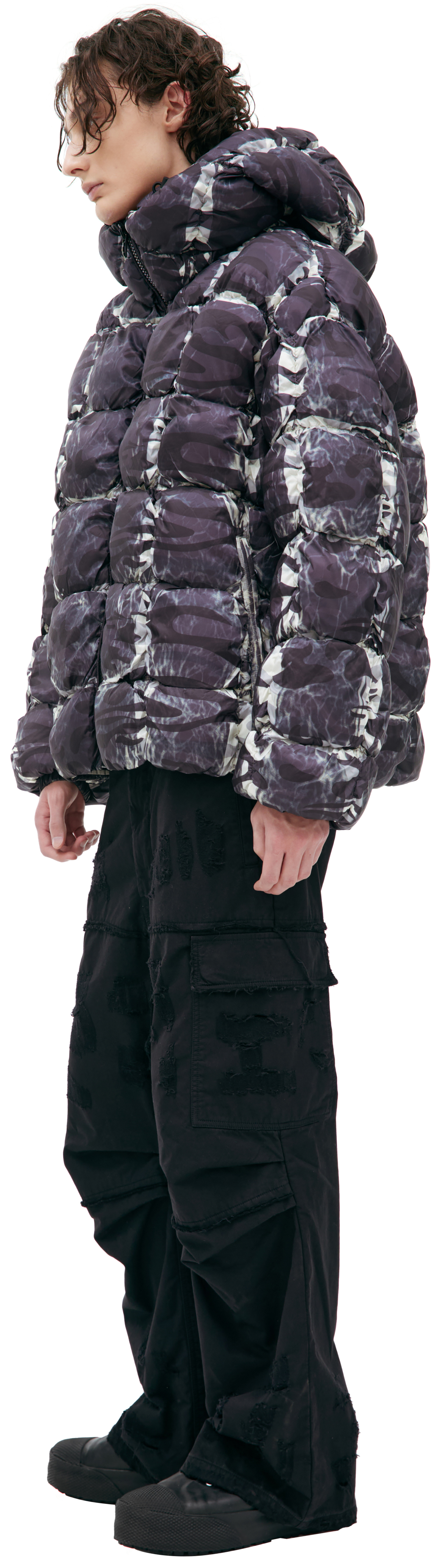 Diesel Camouflage hooded down jacket