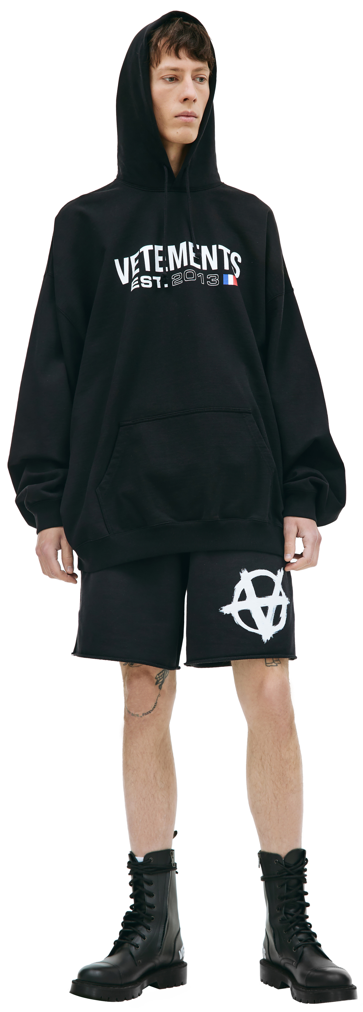 VETEMENTS Black printed hoodie