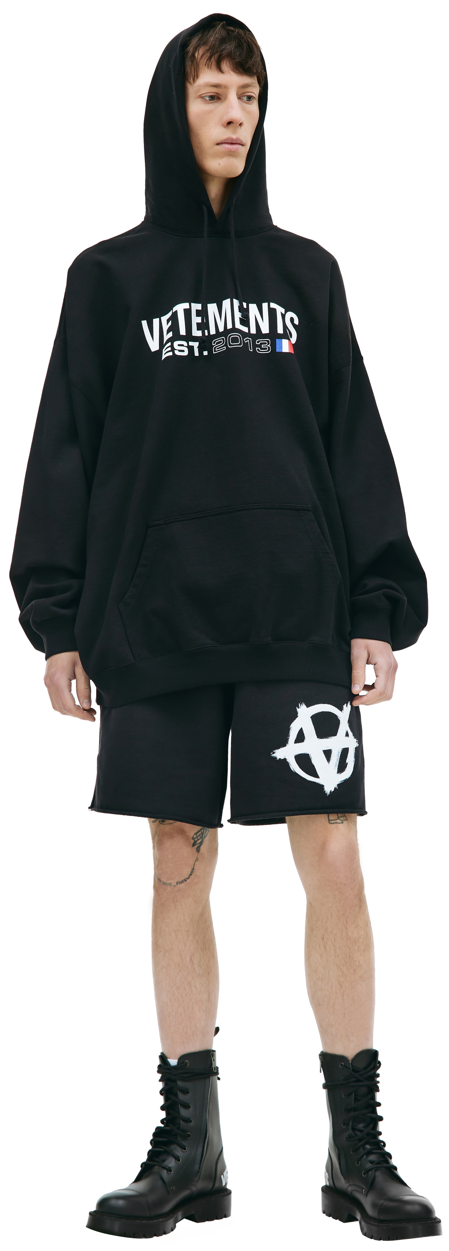 VETEMENTS Black printed hoodie