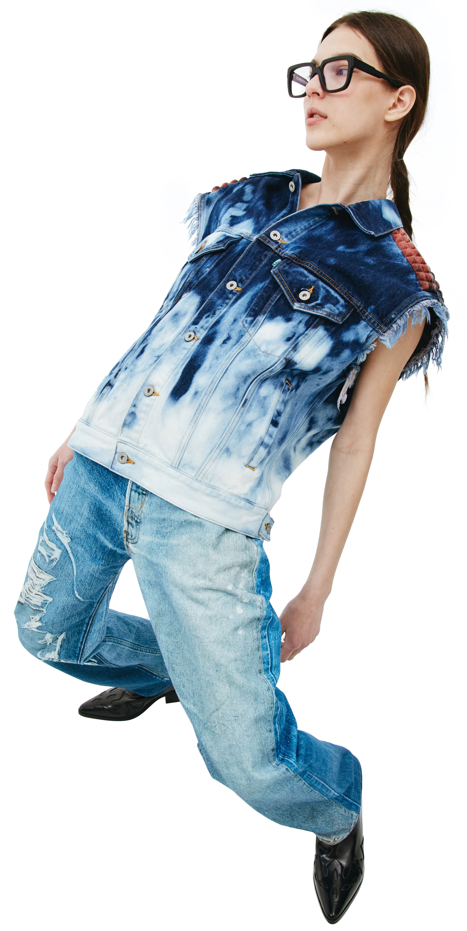 Doublet Recycle punk denim vest