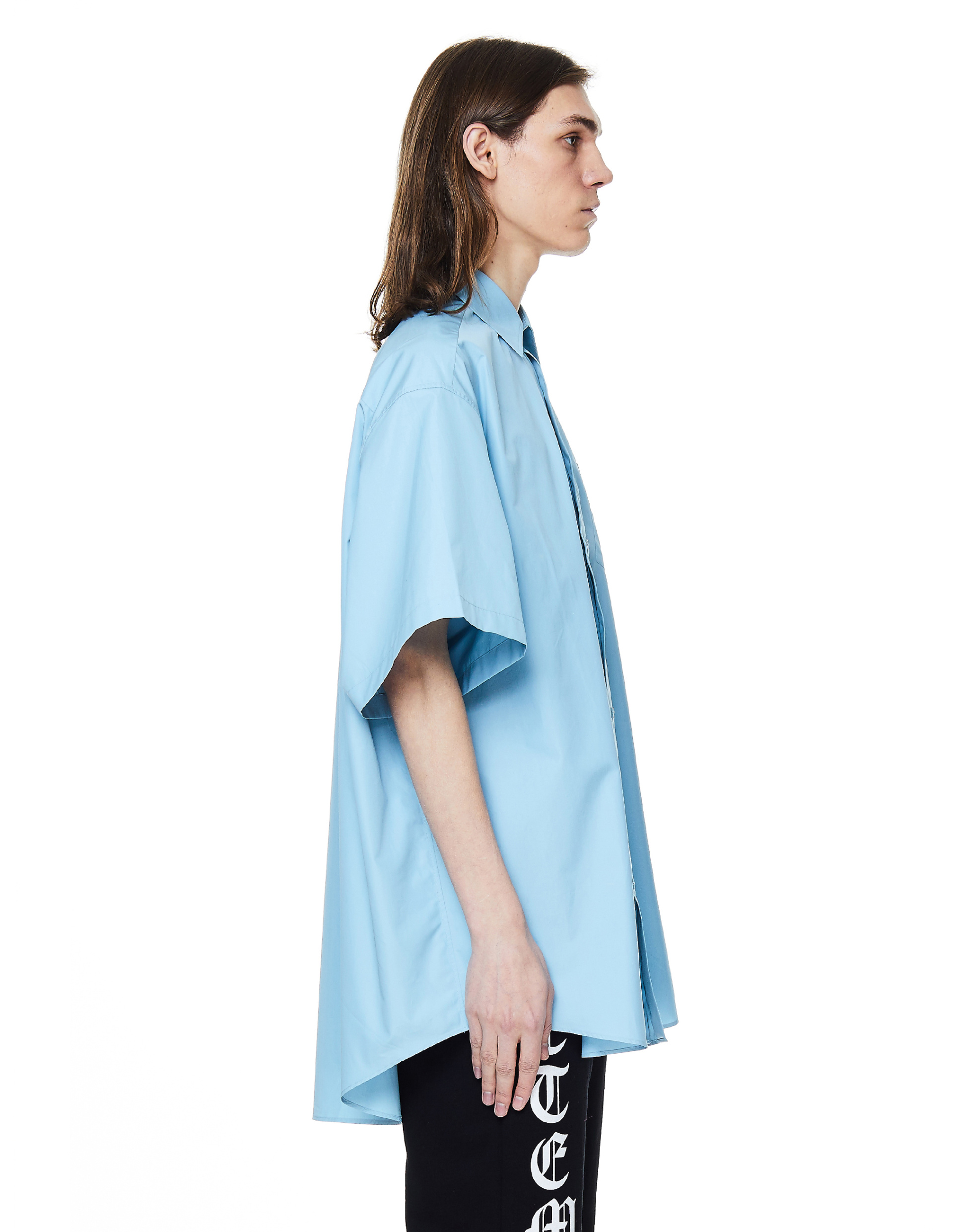 VETEMENTS Blue Cotton Short Sleeve Shirt