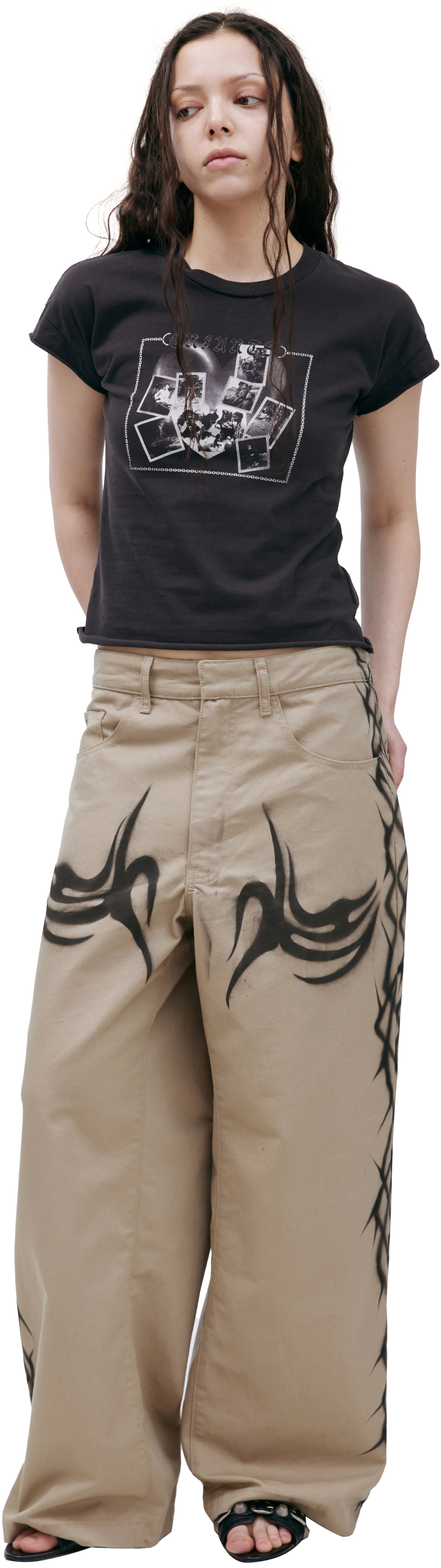 Hellstar Beige printed trousers