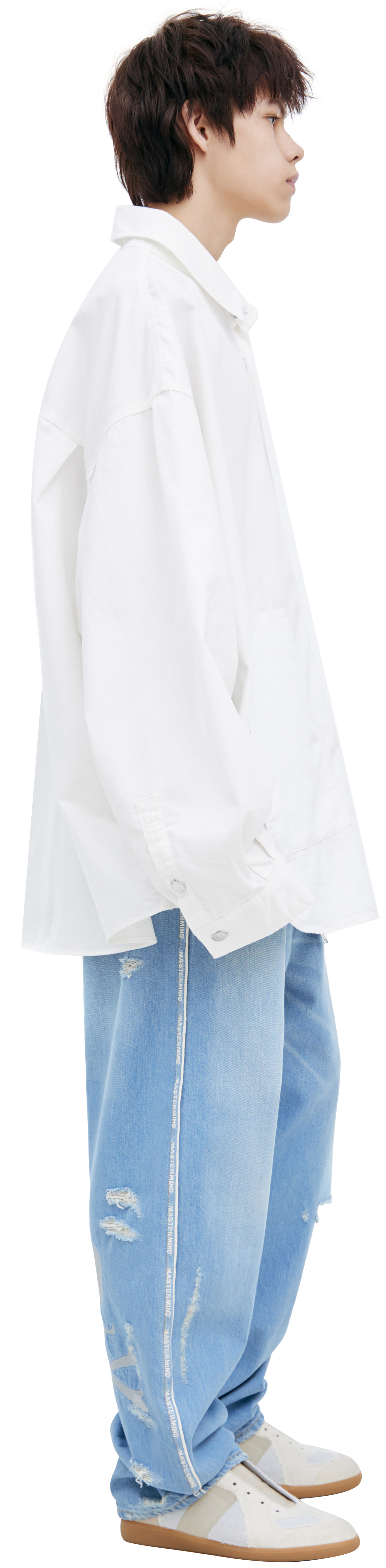 Mastermind WORLD White embroidered shirt