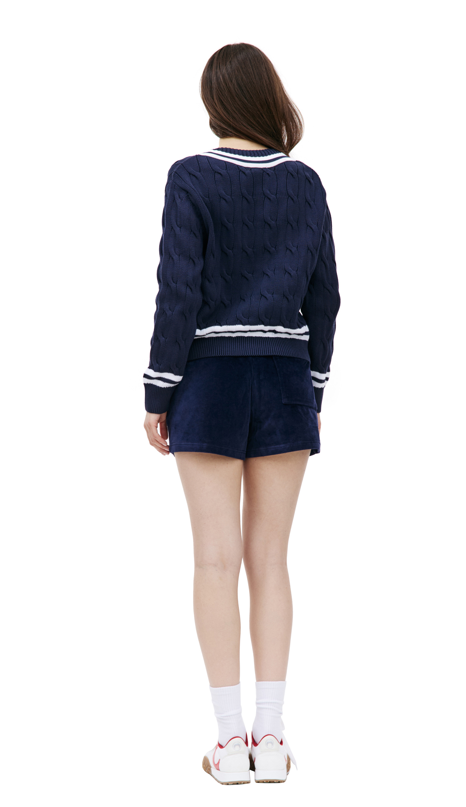 SPORTY & RICH SRC logo V-neck sweater