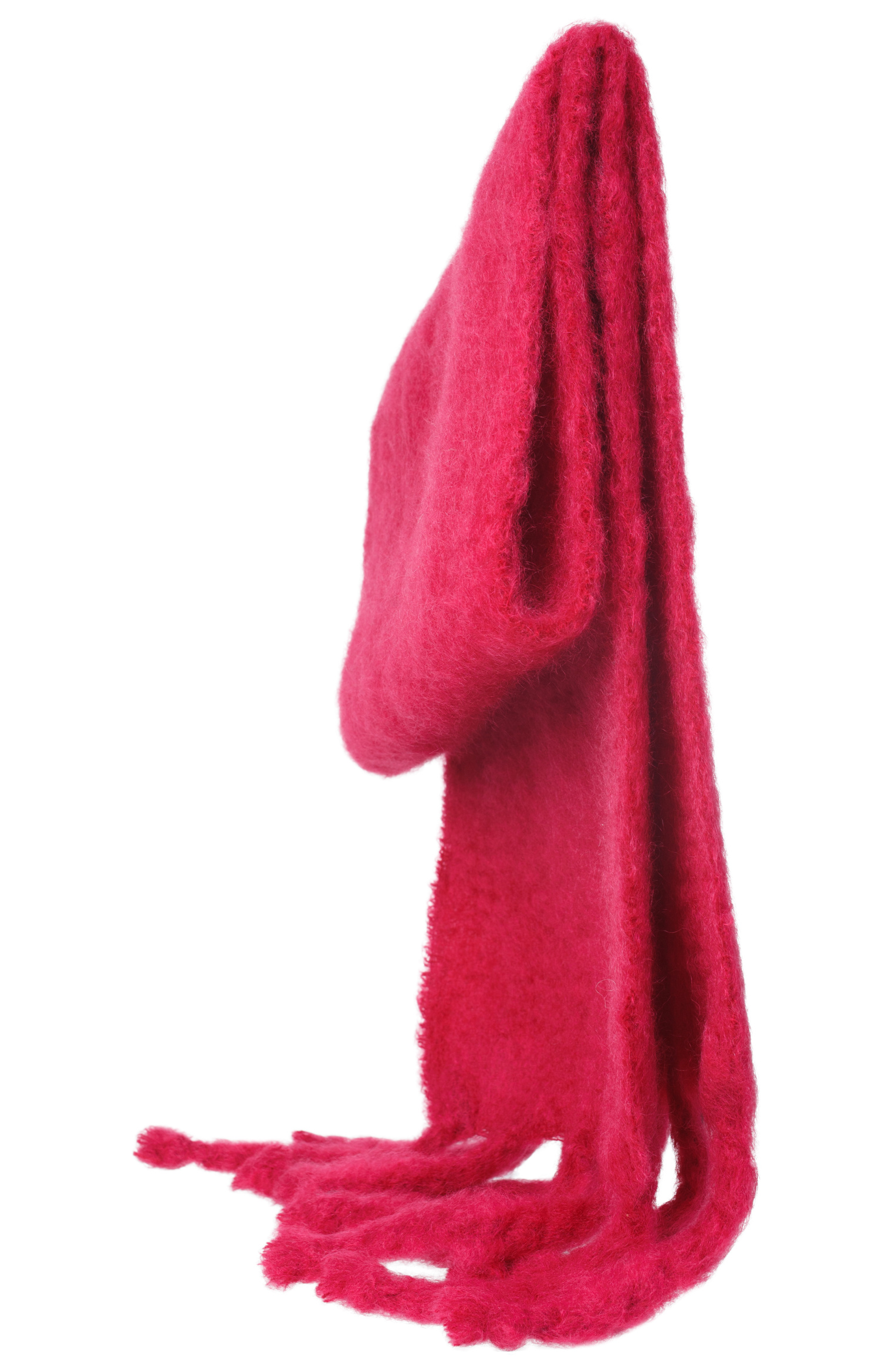 Jil Sander Red mohair knitted scarf