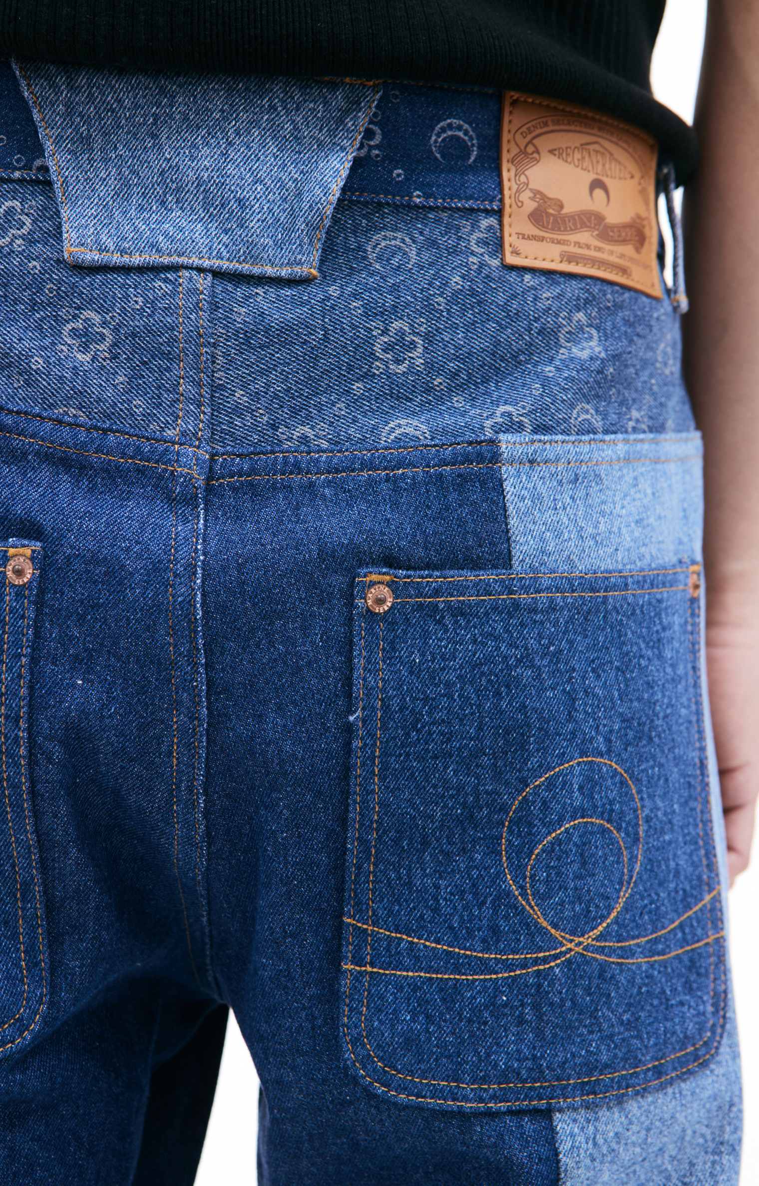 MARINE SERRE Moonogram printed jeans