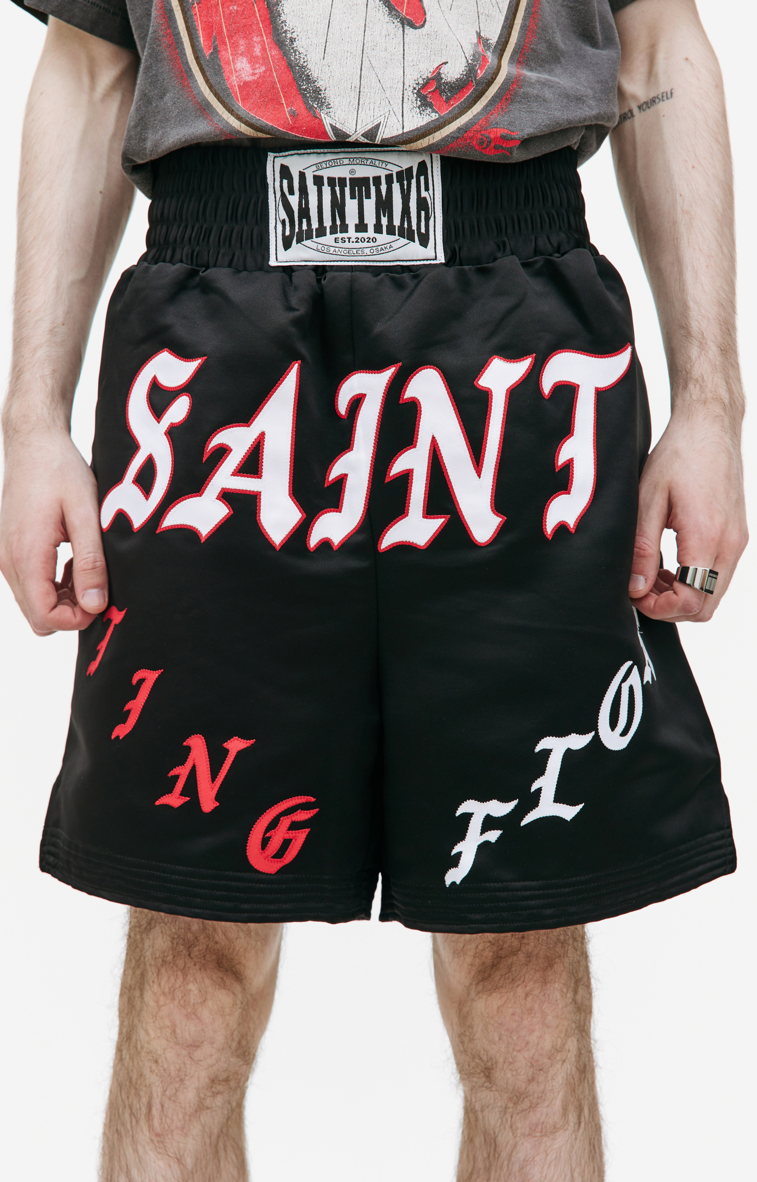 Buy Saint Michael men black boxer shorts for $488 online on SV77