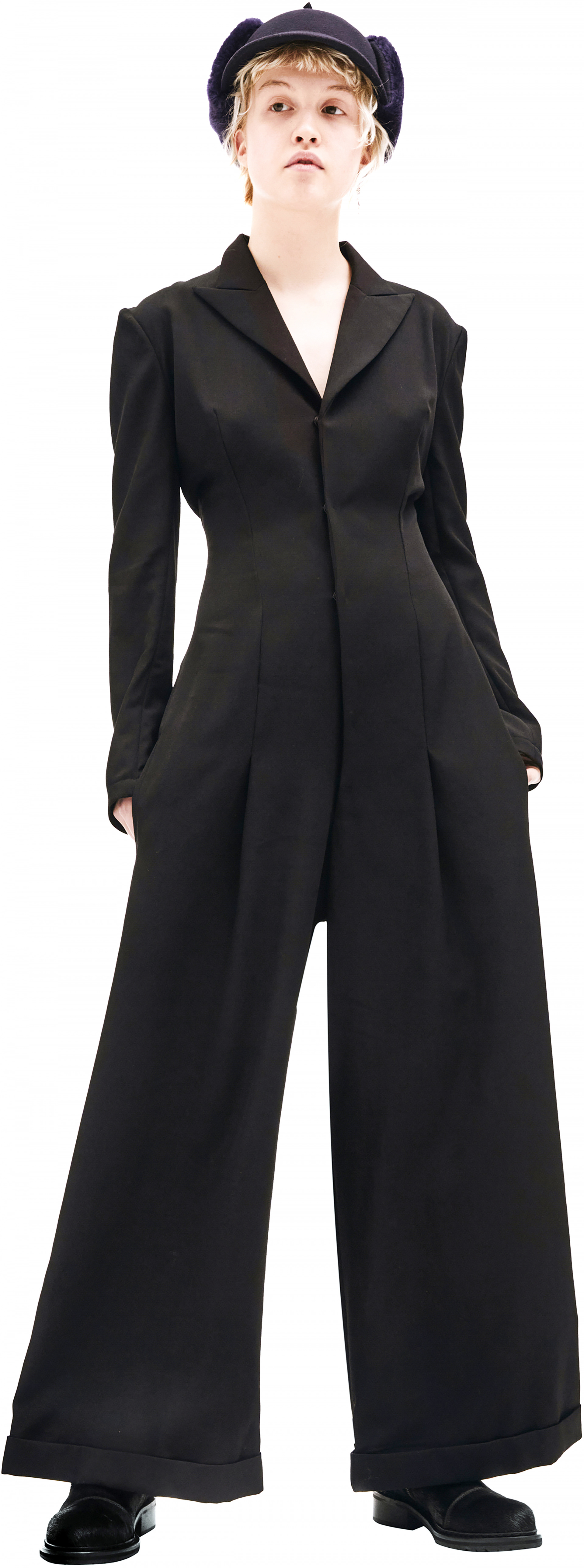Yohji Yamamoto Black Wool Jumpsuit