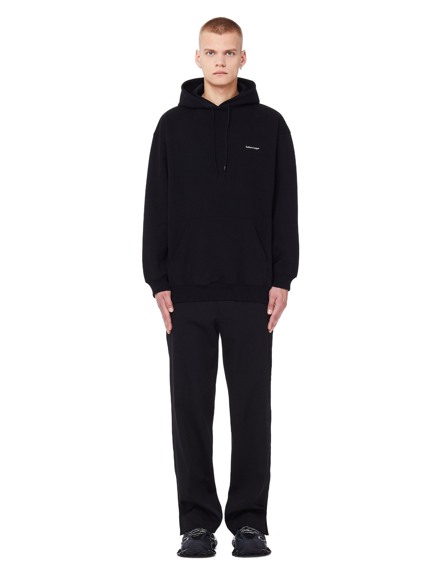Balenciaga Black Cotton Copyright Hoodie