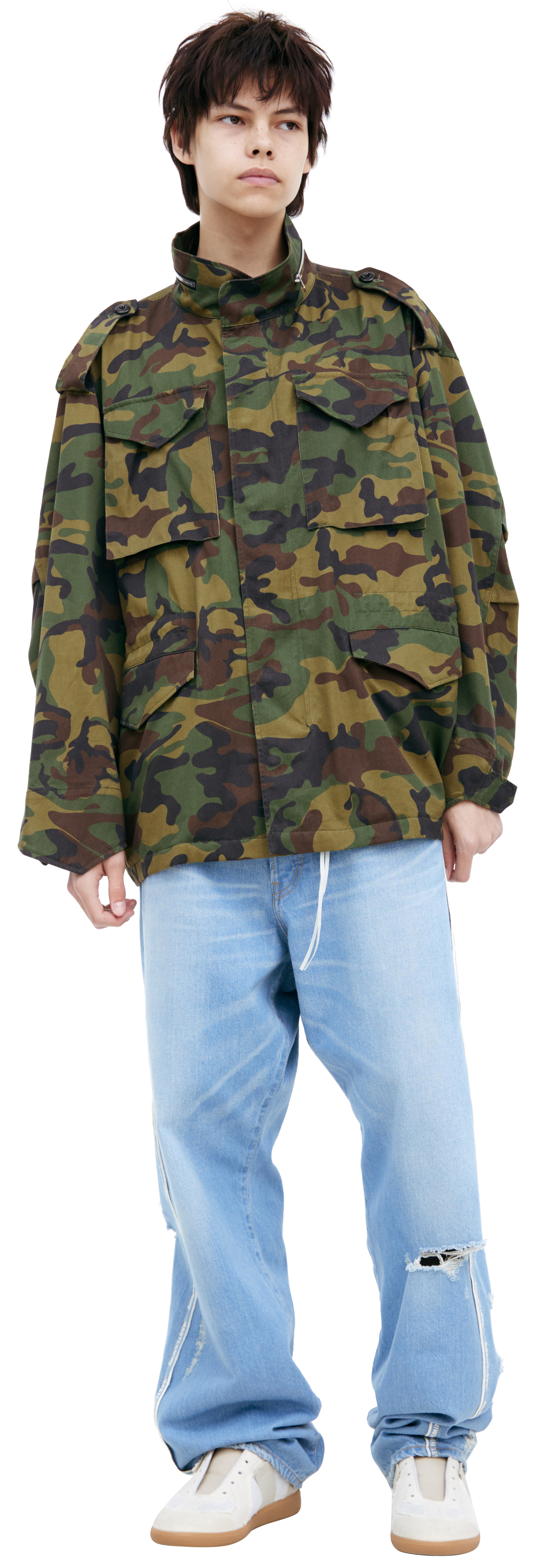Mastermind WORLD Zippered camouflage jacket