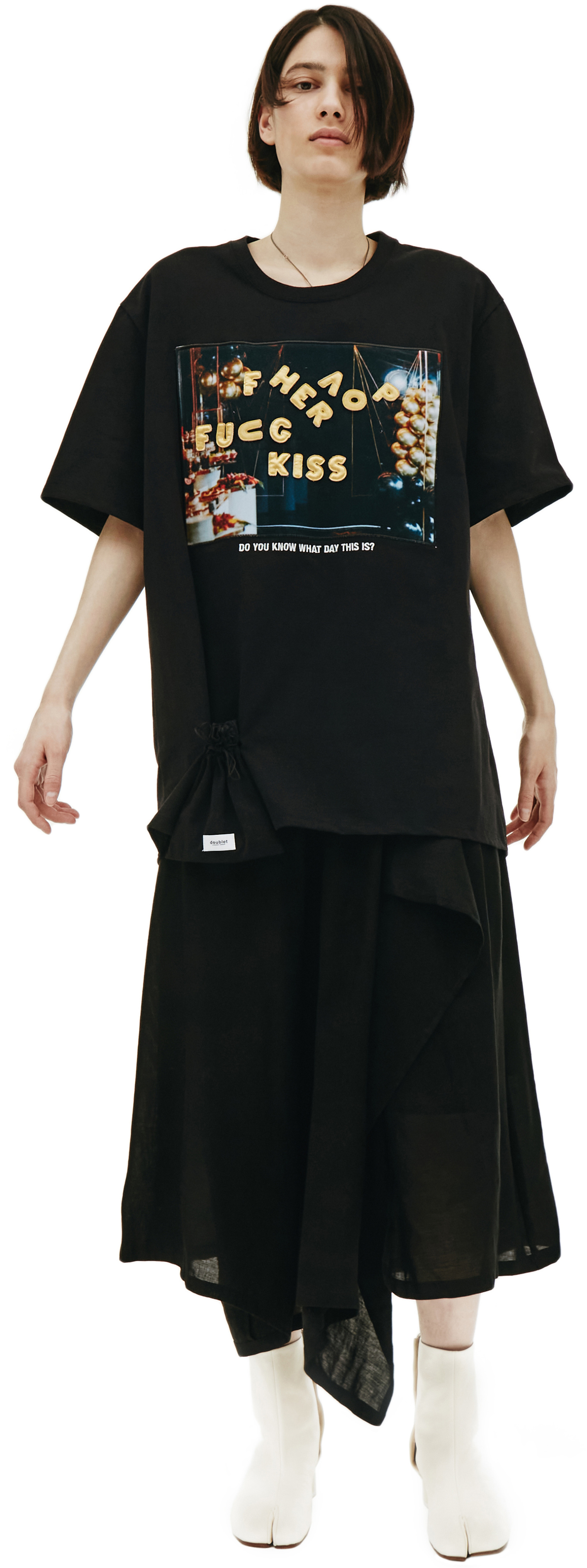 Doublet T-shirt With Lettering & Pouch