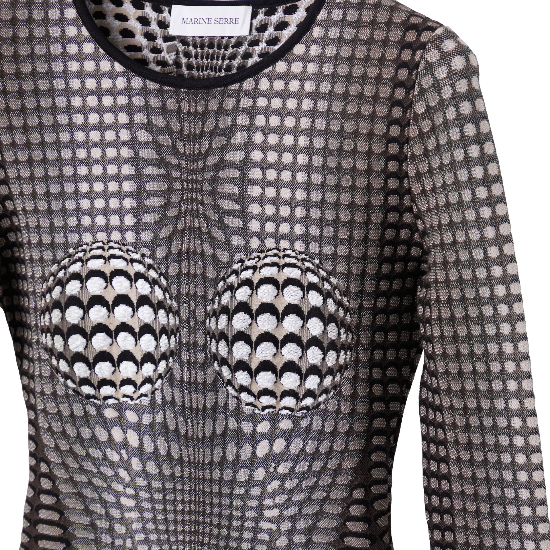 MARINE SERRE Moon Skin Jacquard Knit Fitted Sweater
