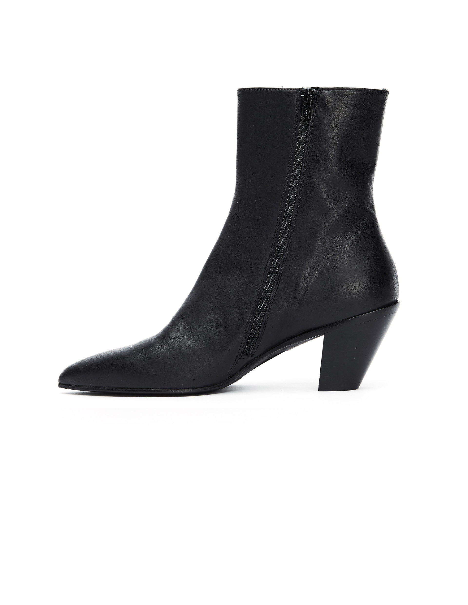A.F.Vandevorst Black Leather Point Toe Ankle Boots