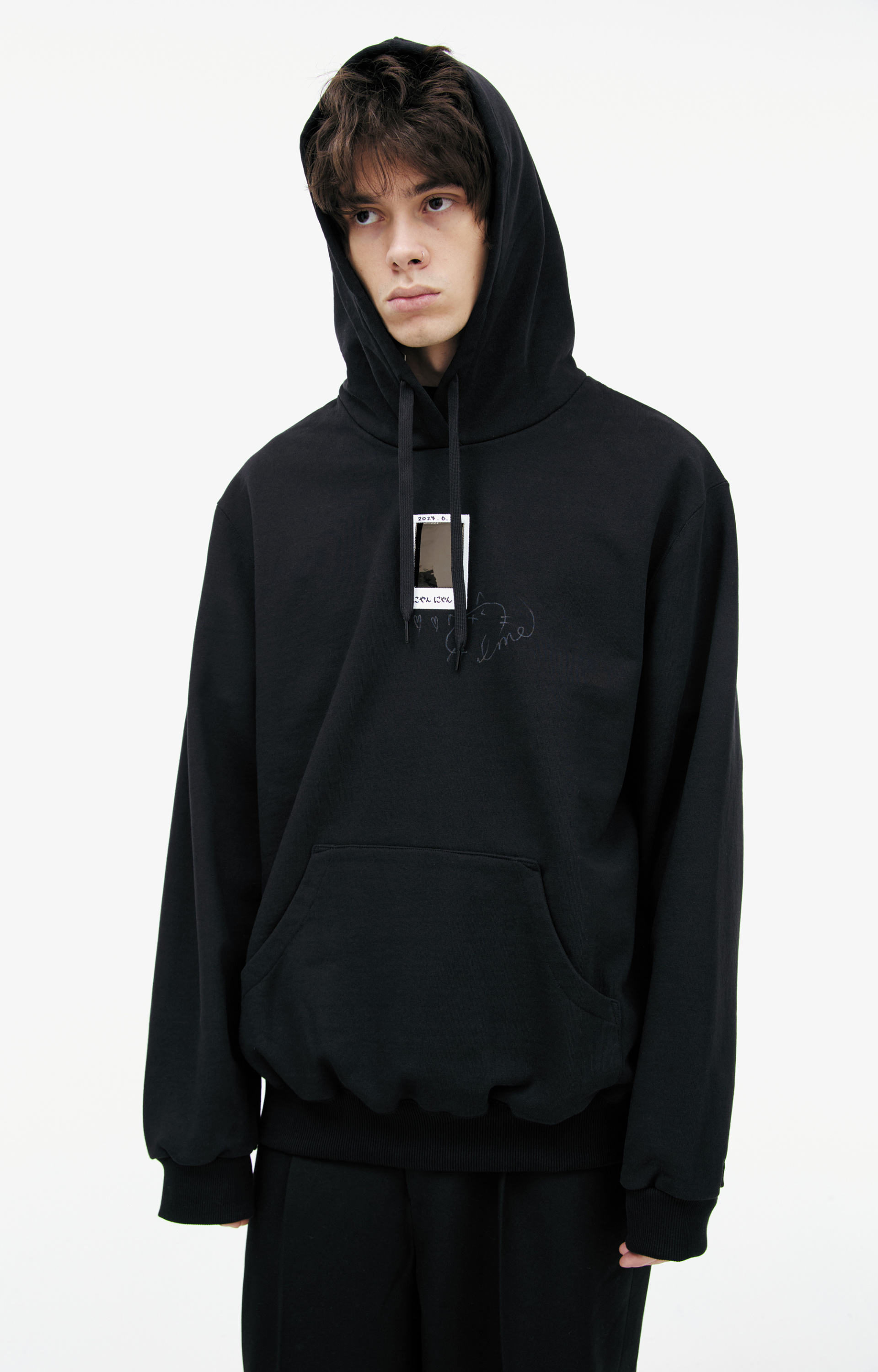 Doublet Black hoodie with patch