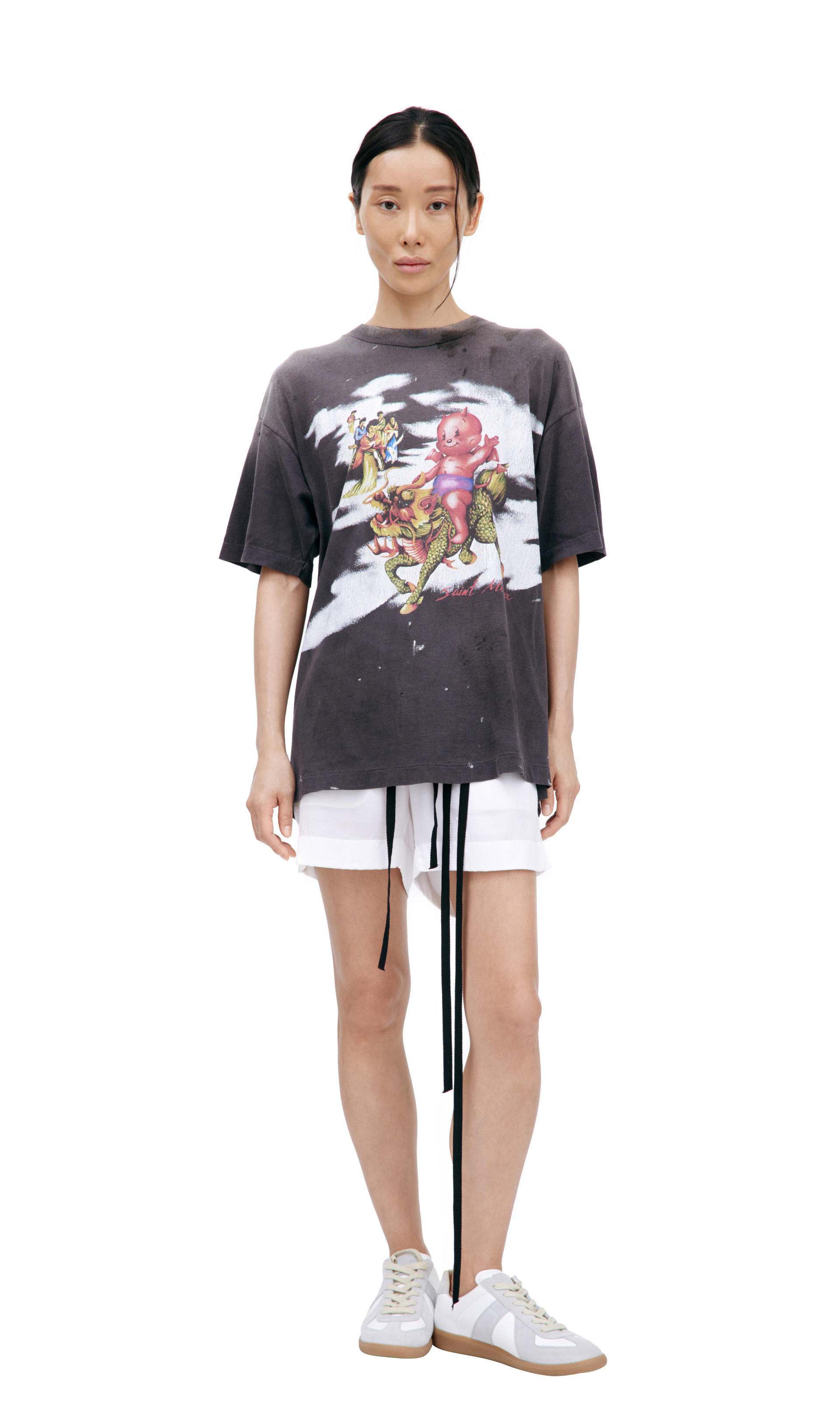 Buy Saint Mxxxxxx men grey x cactus plant flea market t