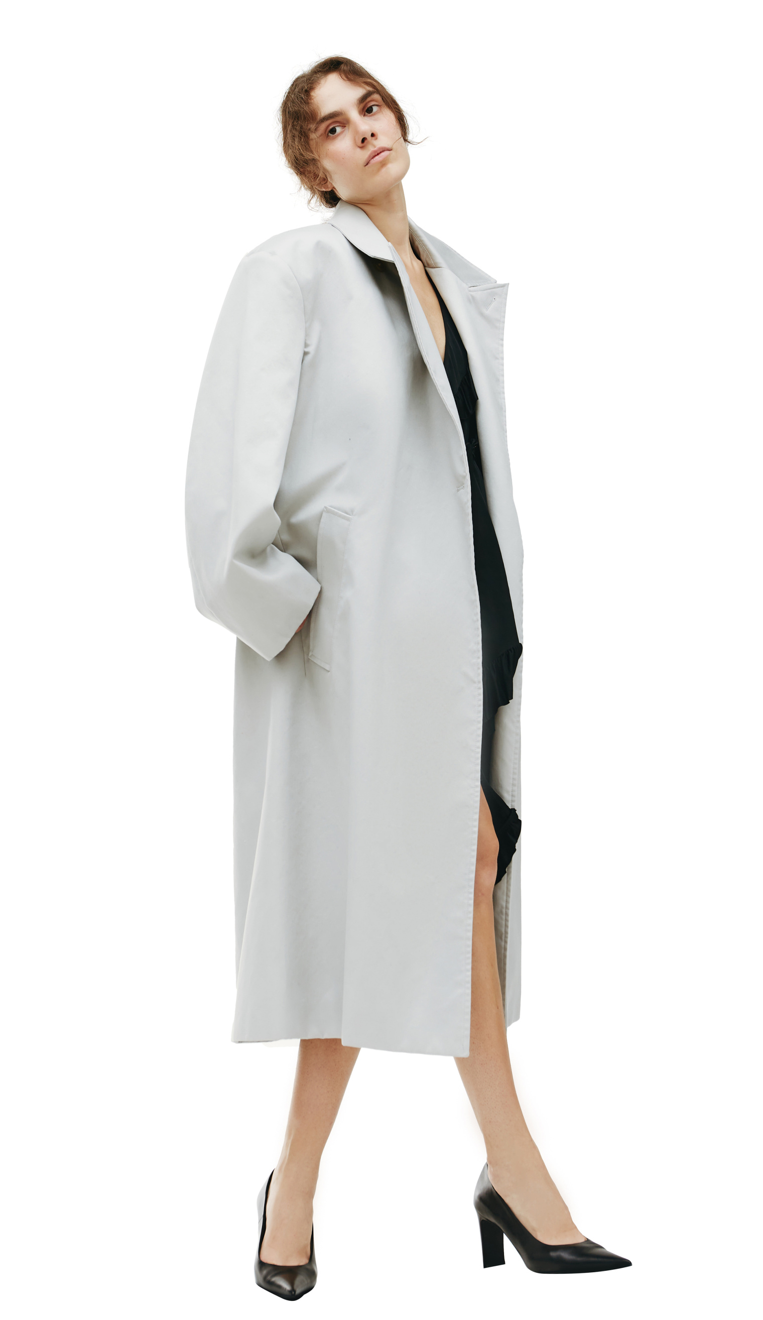 Balenciaga Light Grey Cotton Coat