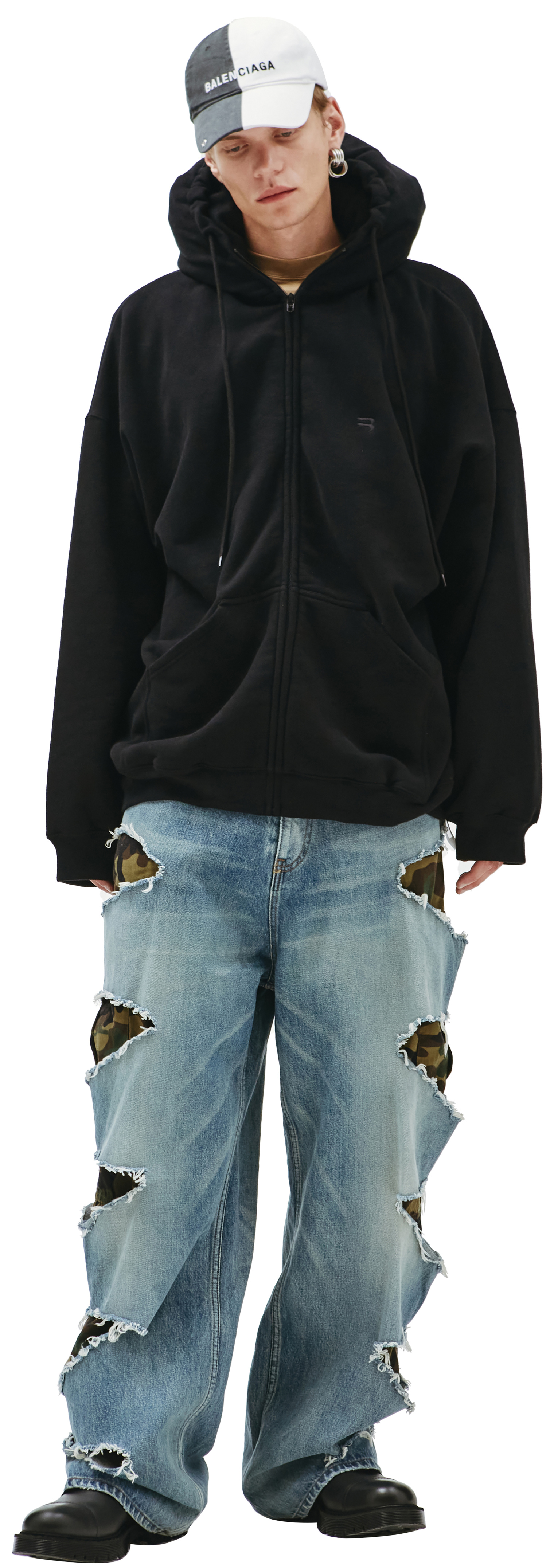 Balenciaga Black hoodie with inflatable at hood