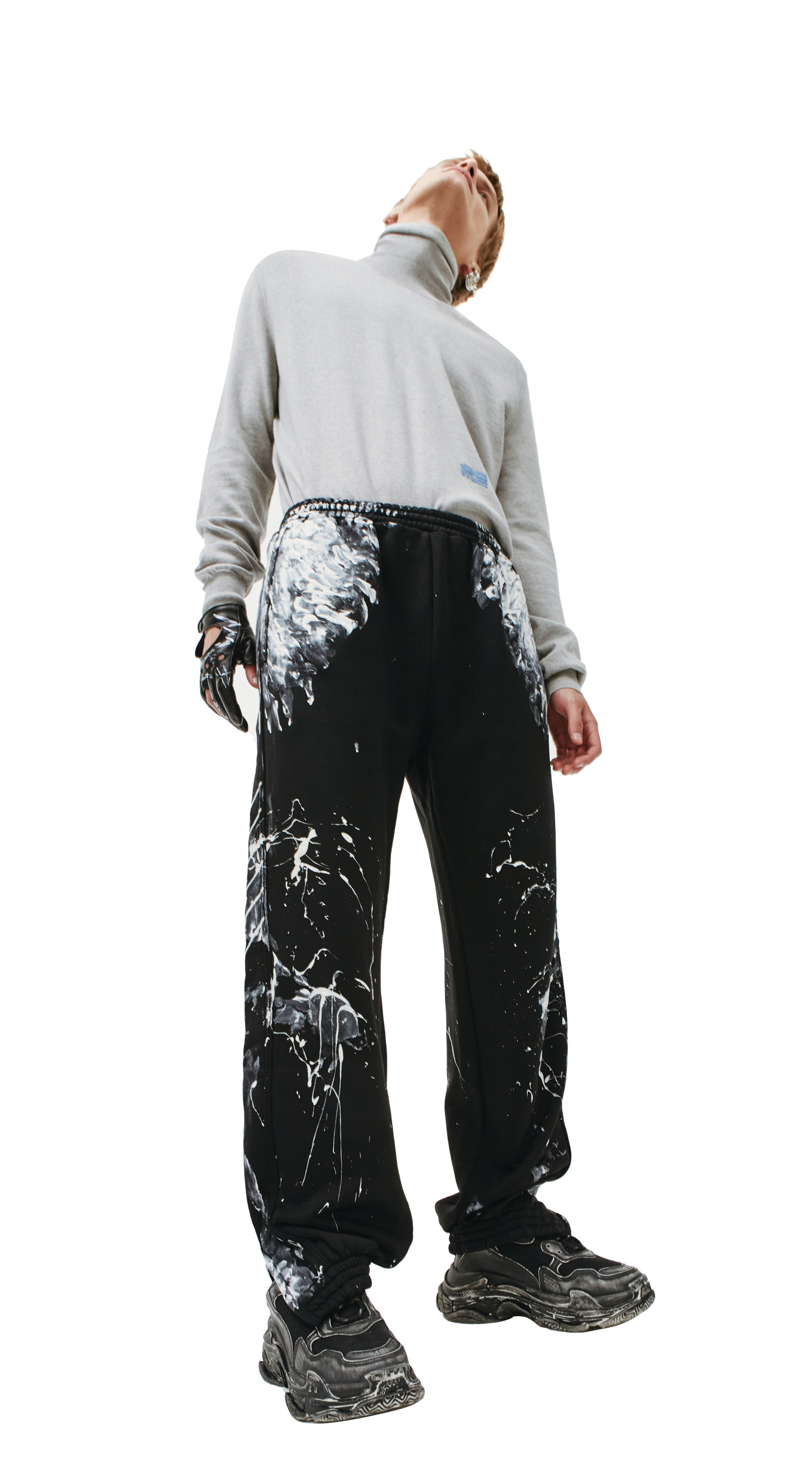 Balenciaga Black Contrast Painted Joggers