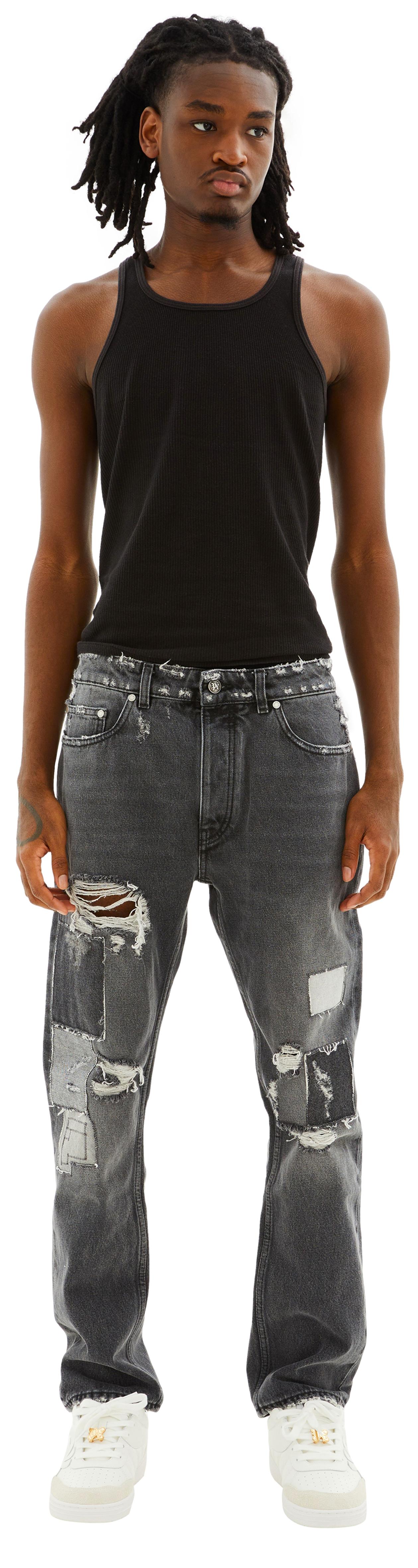 Palm Angels Grey patch jeans