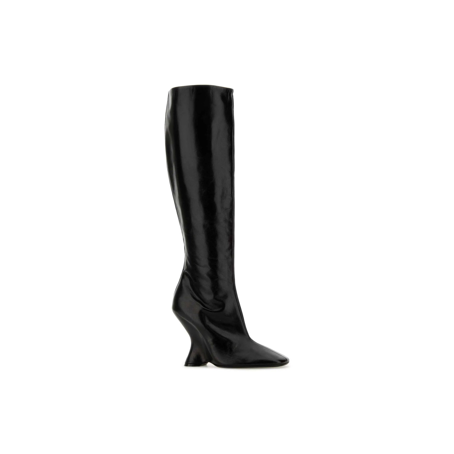 Dries Van Noten Leather Wedge Tall Boots