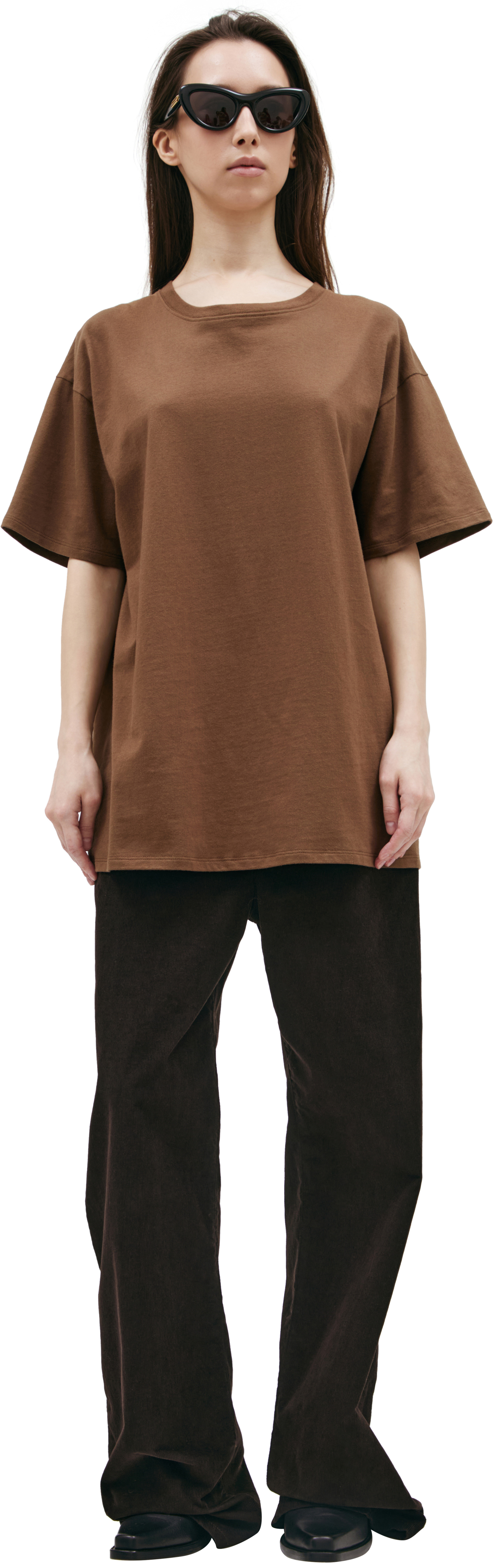The Row Brown cotton T-shirt