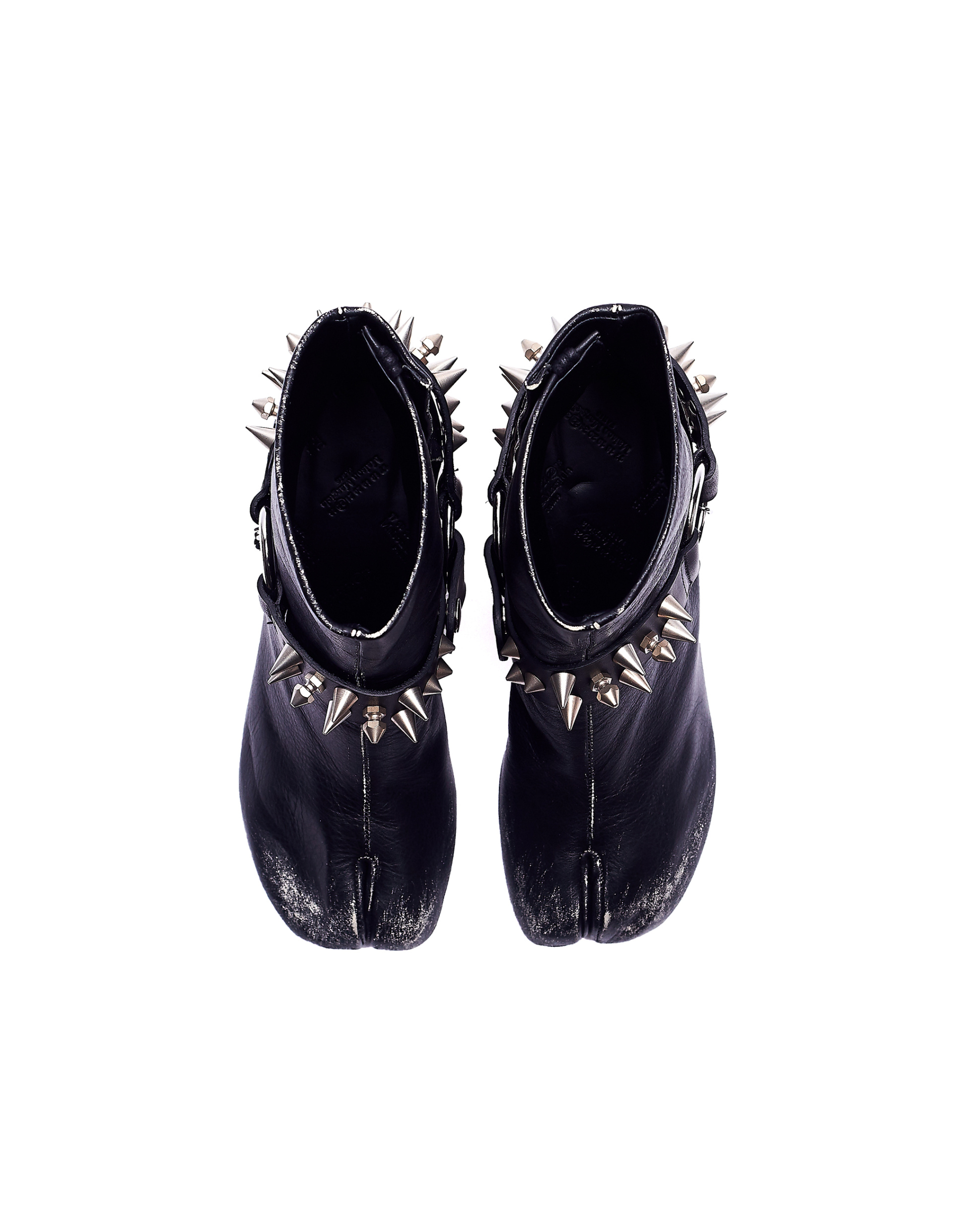 Maison Margiela Black Leather Spike Tabi Boots