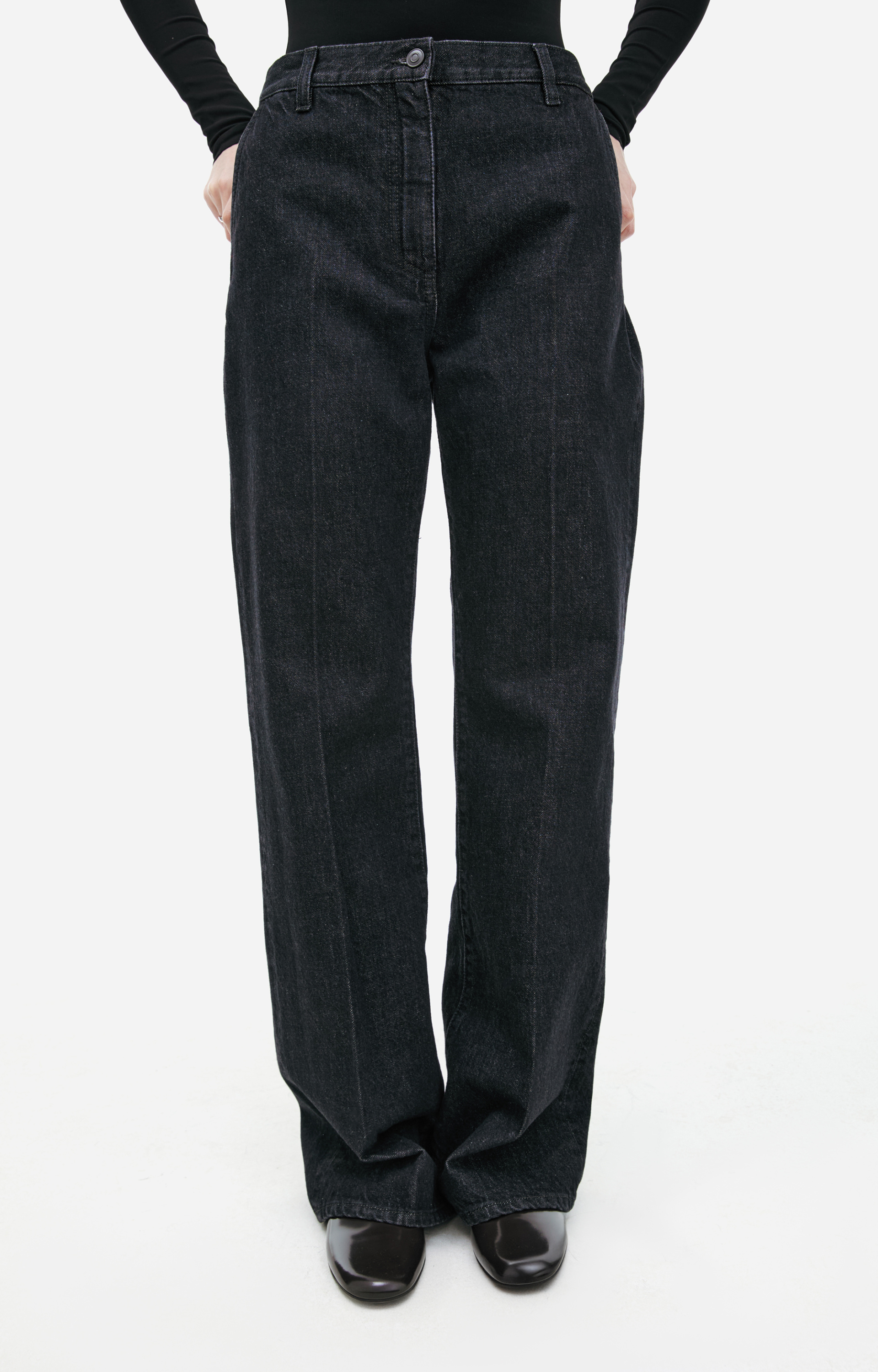 The Row flared jeans with creases