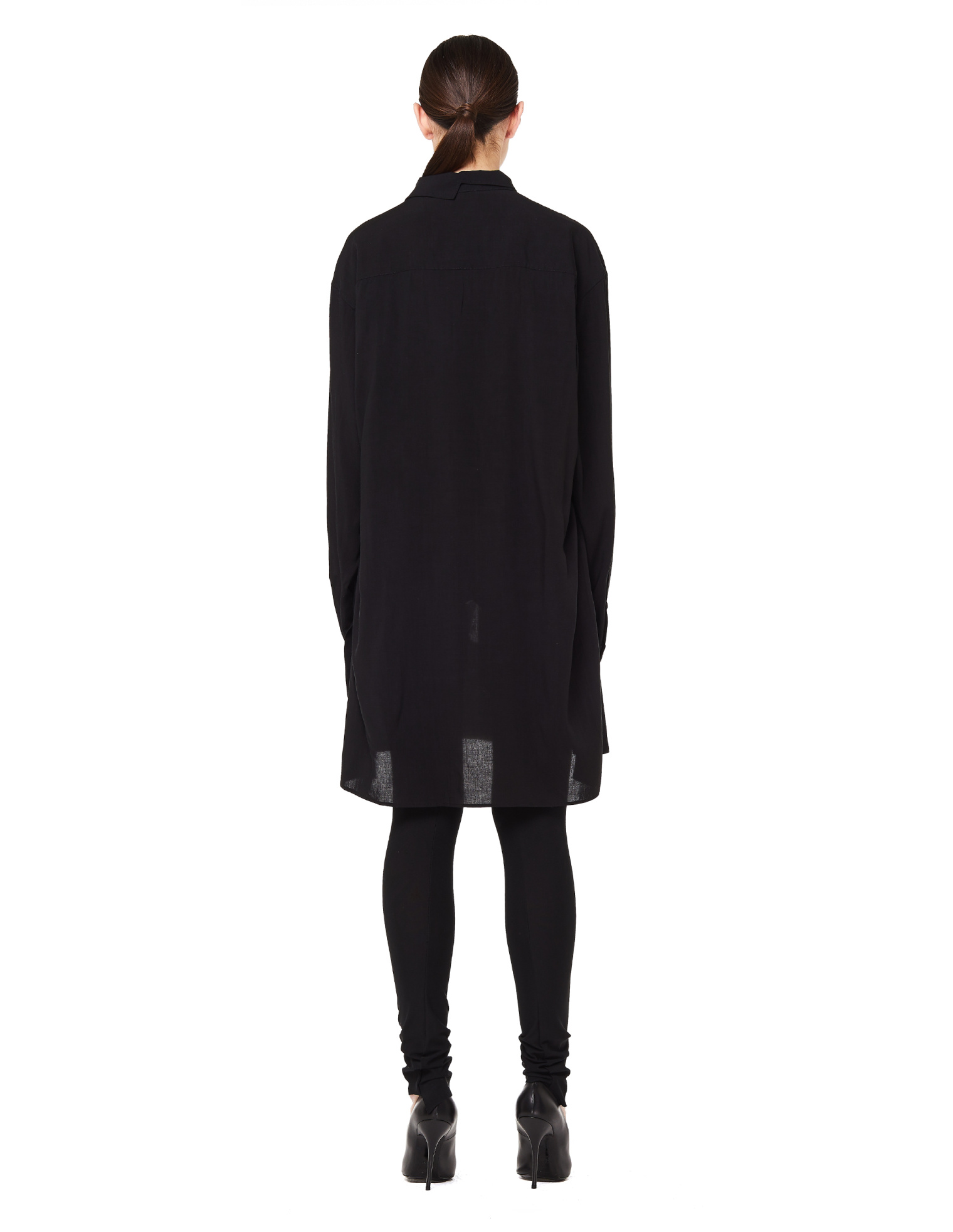 Yohji Yamamoto Удлиненная рубашка с принтом