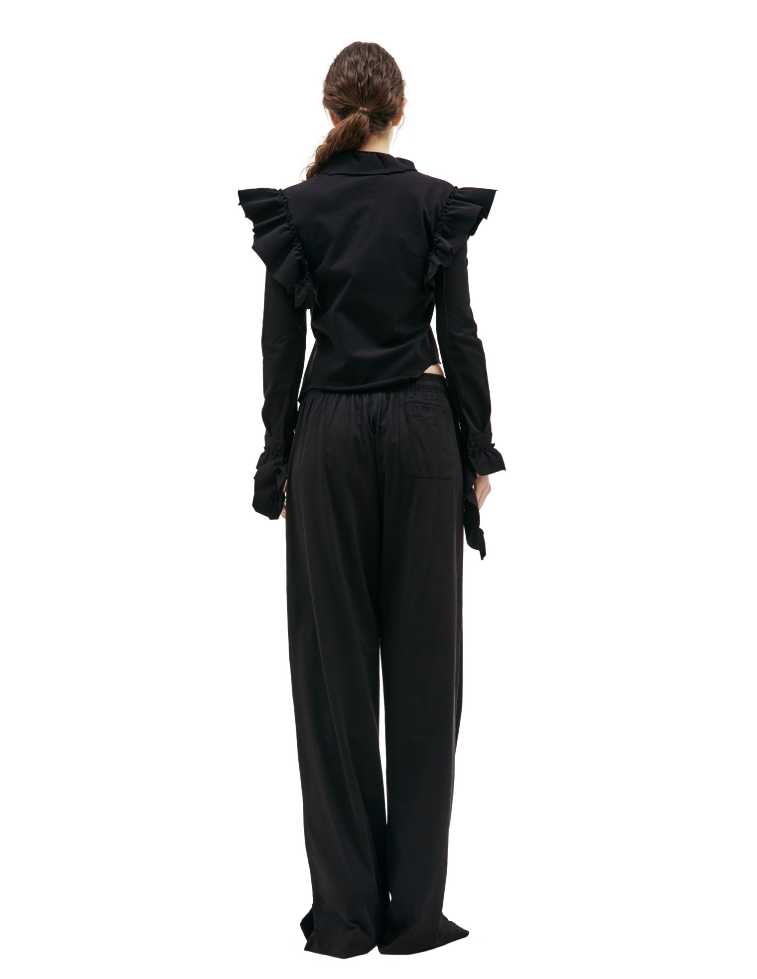 VETEMENTS Черная рубашка с рюшами