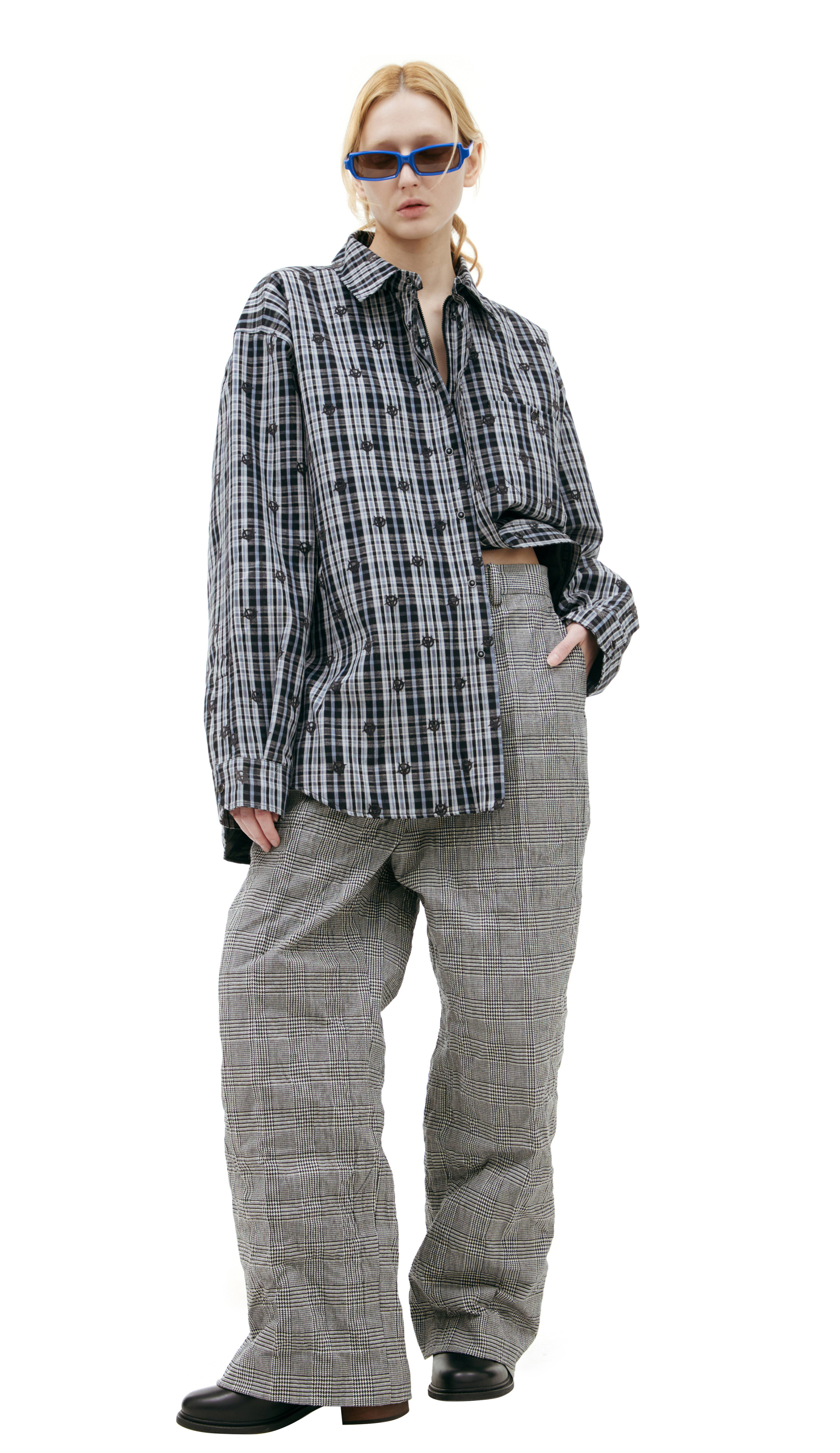 VETEMENTS Grey plaid trousers