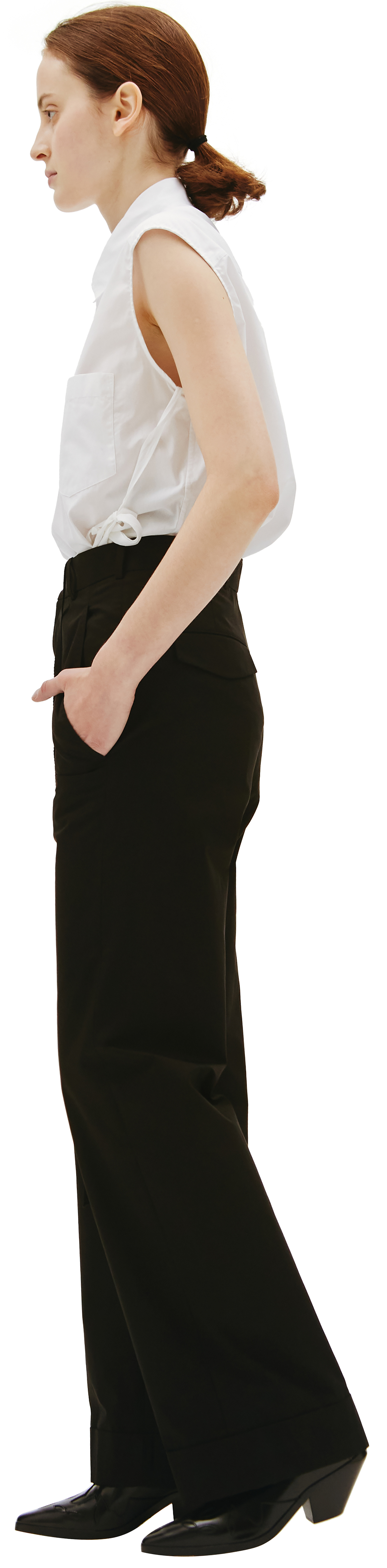 Ann Demeulemeester Black wide leg trousers