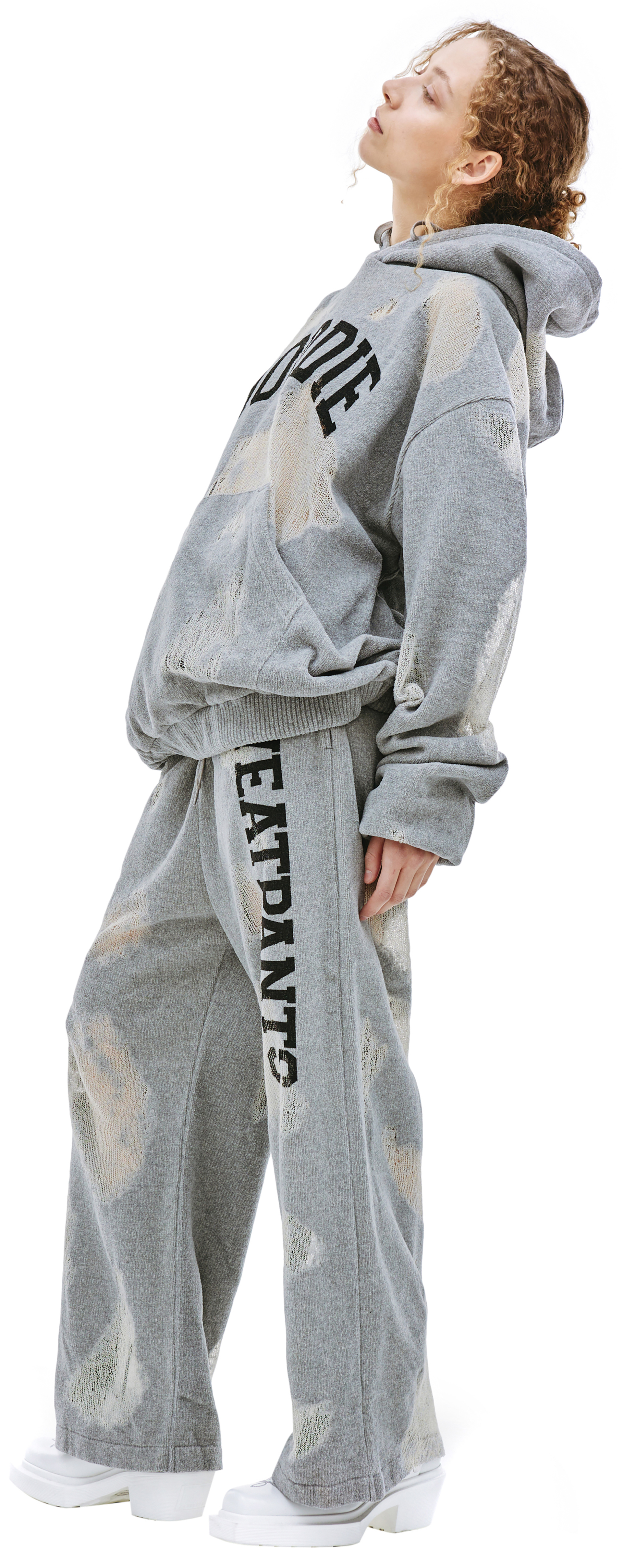 Doublet Ripped off knit hoodie