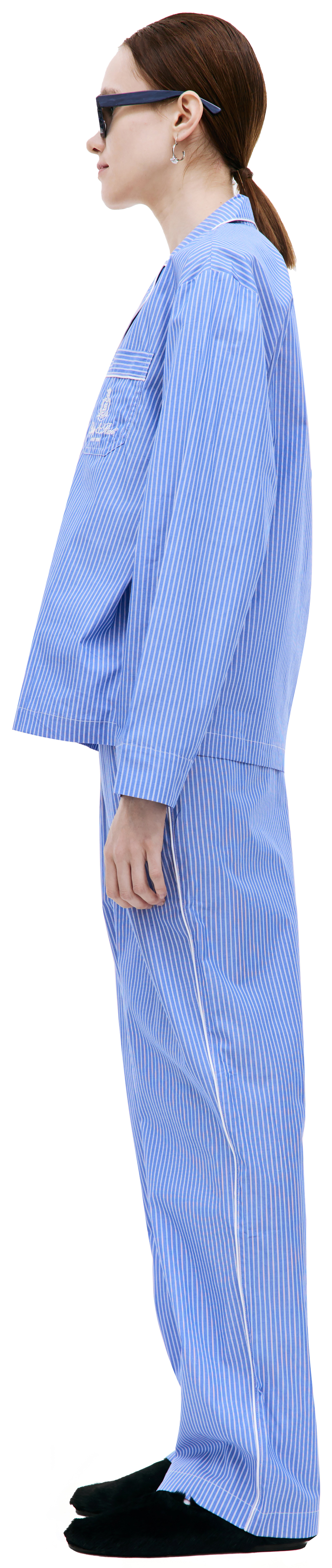 SPORTY & RICH Striped pyjama shirt