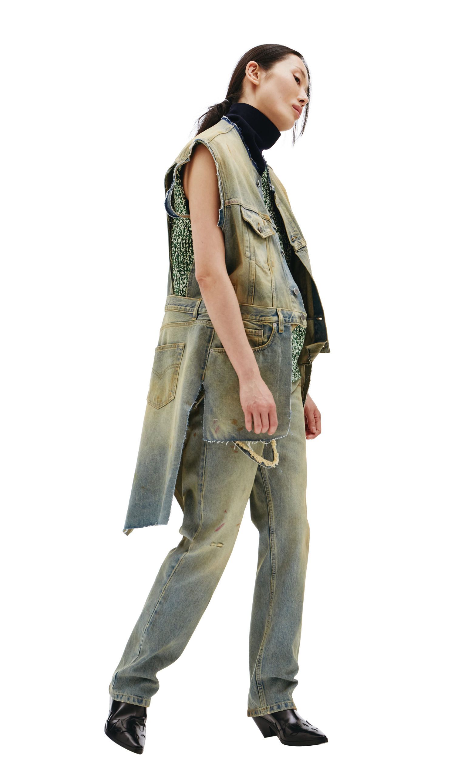 Maison Margiela Джинсовый жилет с винтажным эффектом
