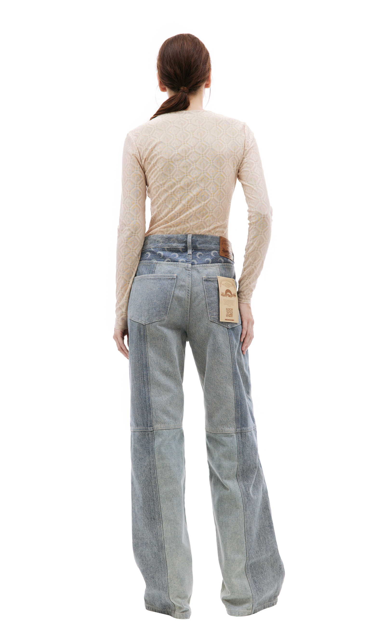 MARINE SERRE Fading wide-leg jeans